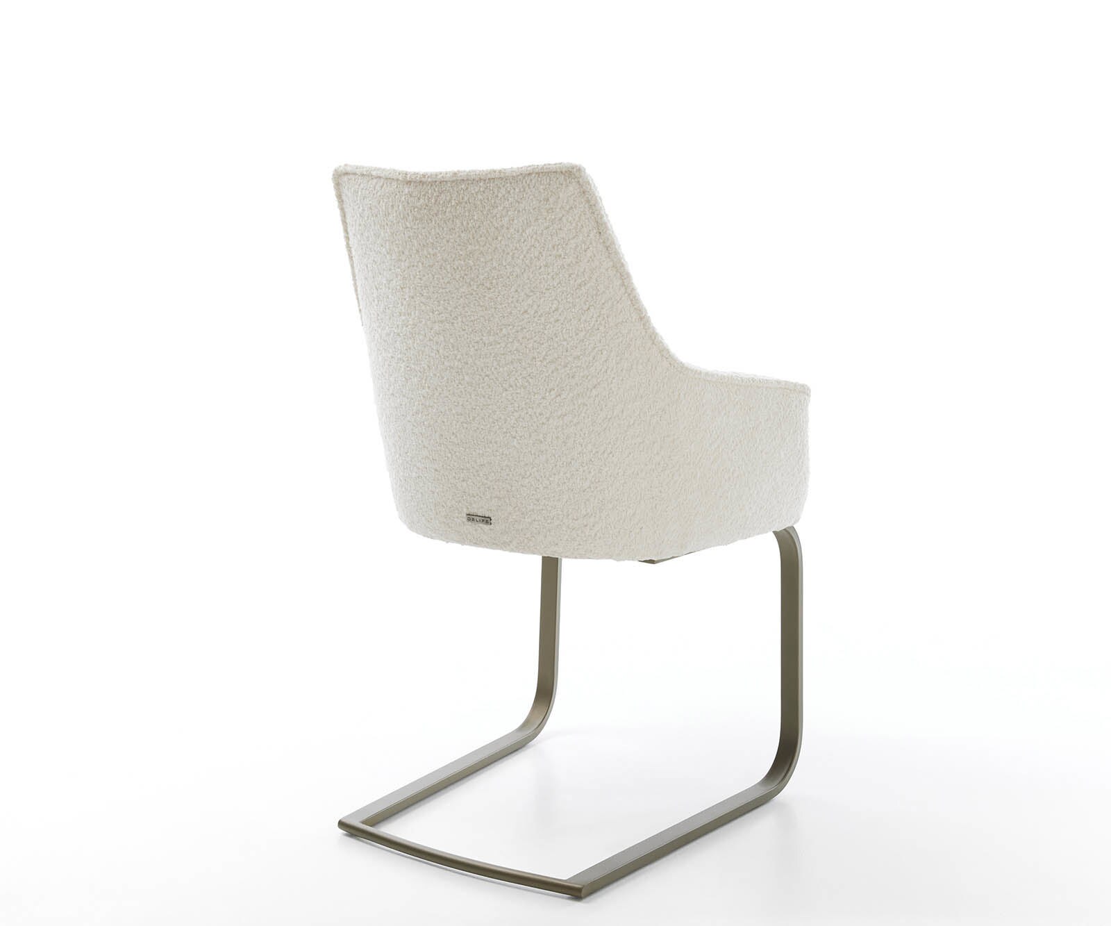 Sledemodel Alja-Flex met armleuning bouclé wit sledemodel vlak afwerking met titanium pocketveer kern 5