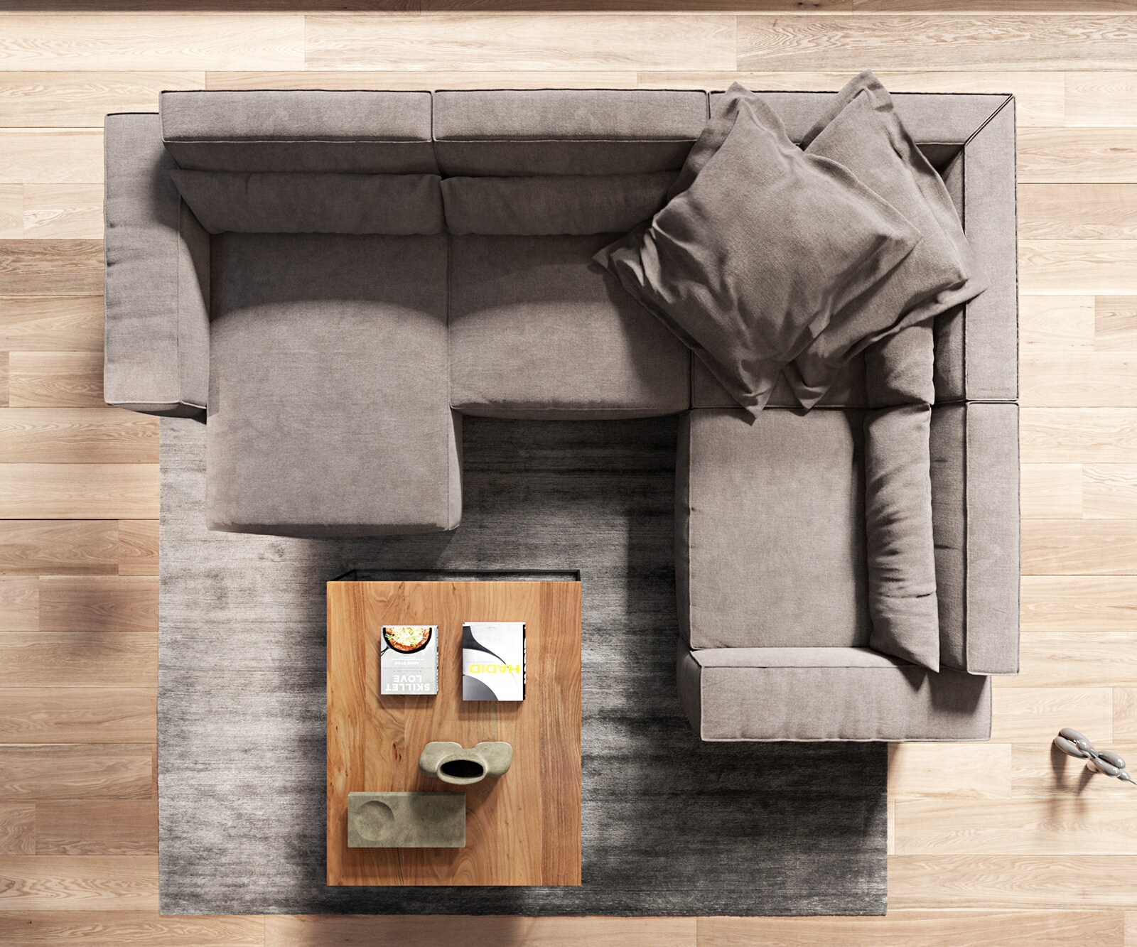 Woonkamerlandschap Sirpio 300x210 cm microvezel Khaki bruin recamiere variabele 6