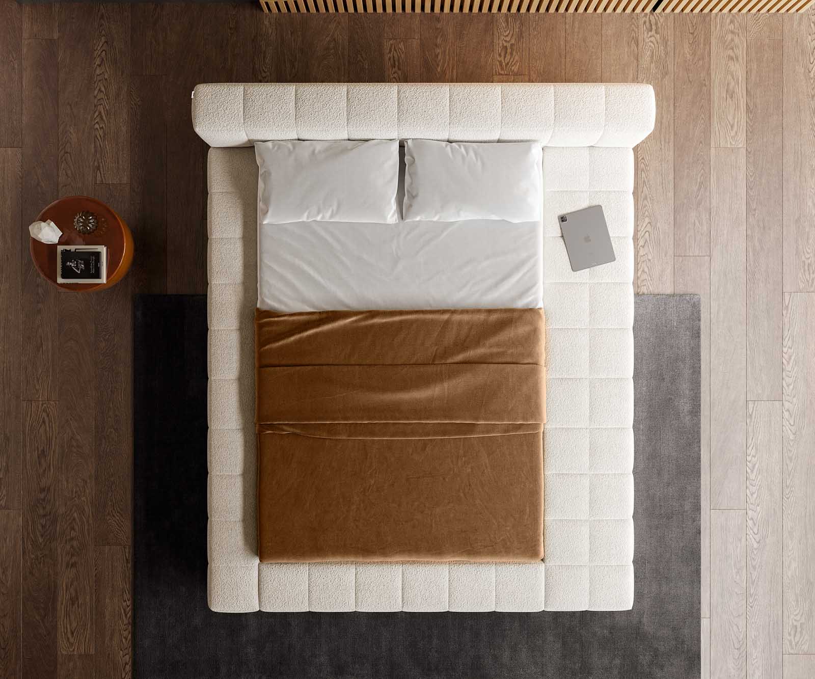 Gestoffeerd bed, tweepersoonsbed, 140 x 190 cm, gestoffeerd bed met opbergruimte, hydraulisch mechanisme en elegante gouden accenten, perfect voor stijlvolle slaapkamer, fluweel, zonder matras (beige Gestoffeerd bed, tweepersoonsbed, 140 x 190 cm, gestoffeerd bed met opbergruimte, hydraulisch mechanisme en elegante gouden accenten, perfect voor stijlvolle slaapkamer, fluweel, zonder matras (beige