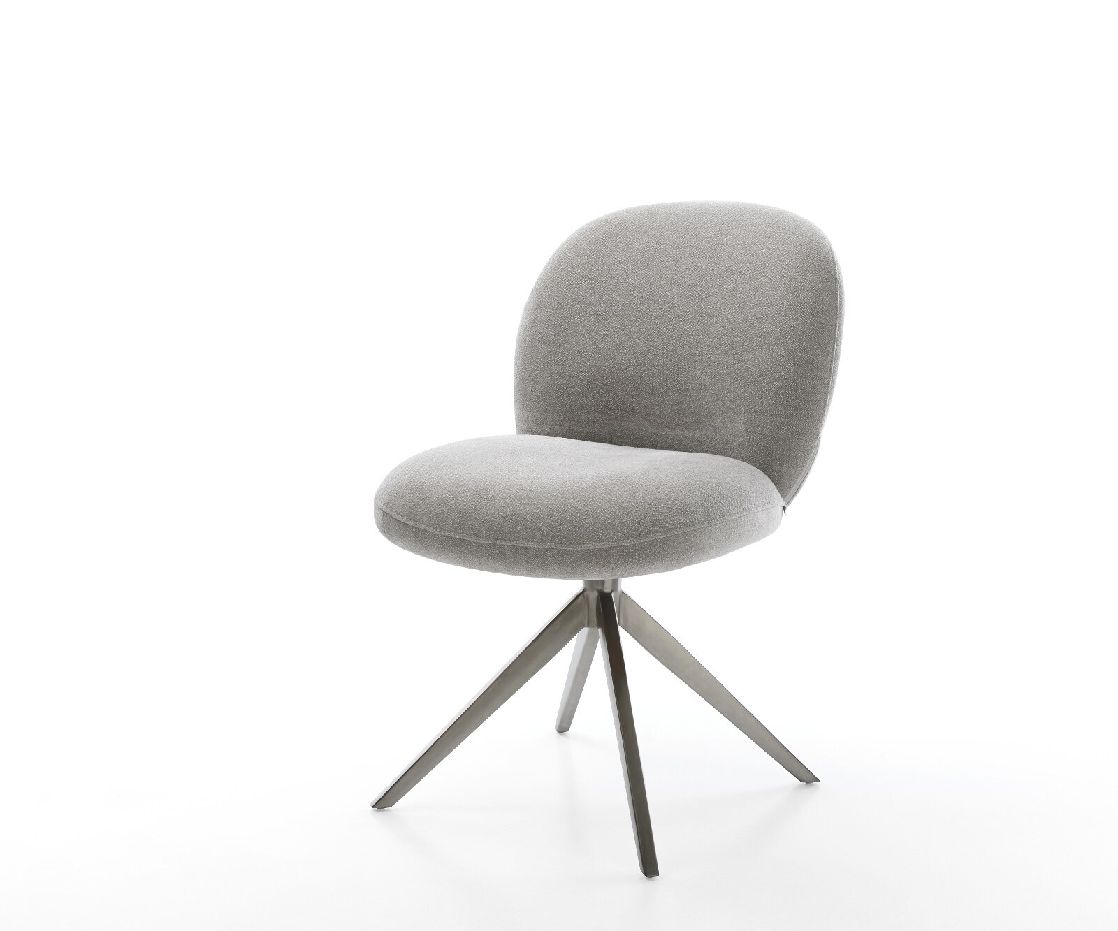Draaistoel Nube-Flex zachte stof met structuur grijs kruisframe breed grafiet 360° draaibaar rocker-functie pocketveer kern 1