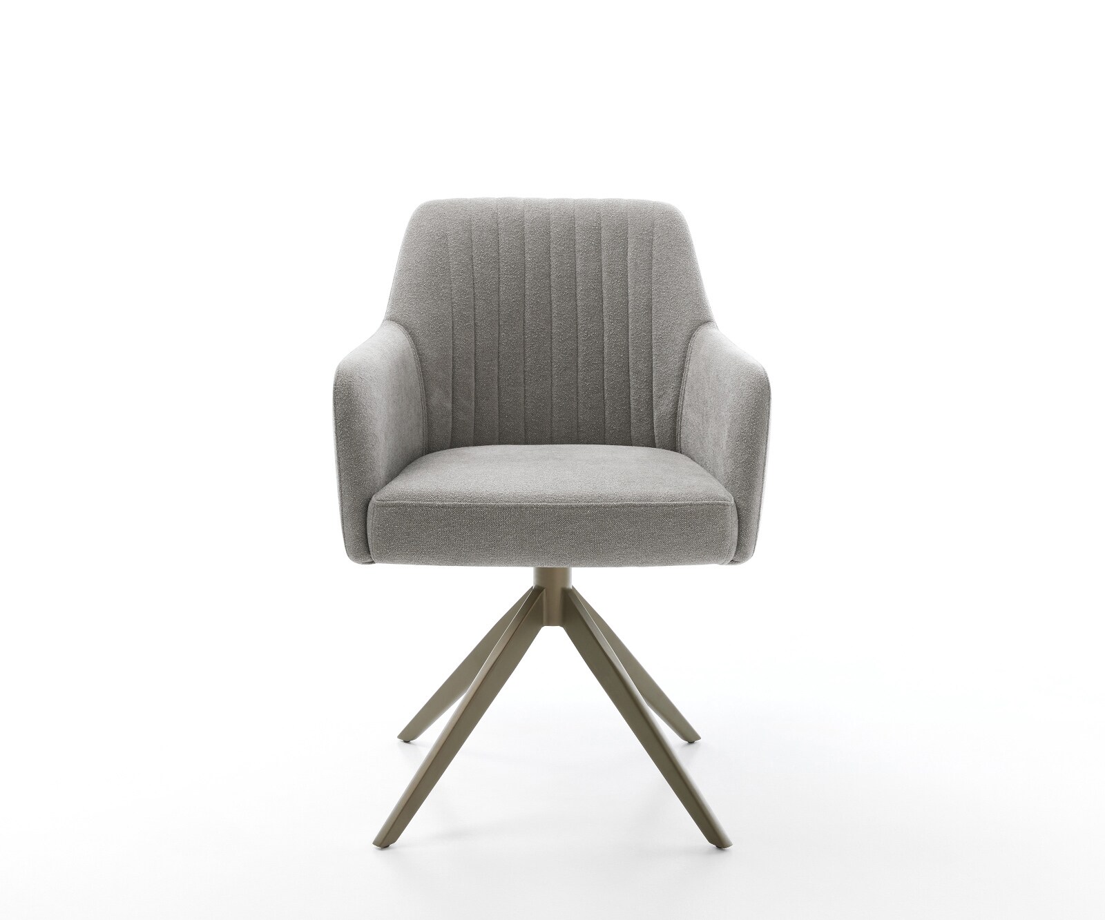 Draaistoel Greg-Flex zachte stof met structuur grijs kruisframe breed afwerking met titanium 360° draaibaar rocker-functie pocketveer kern 1