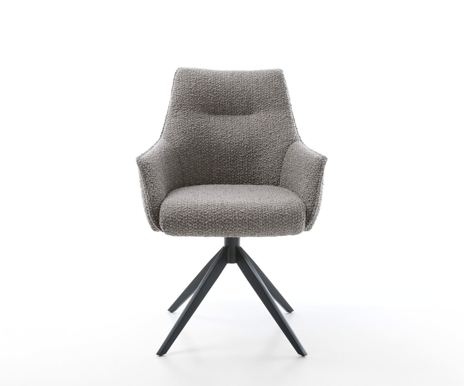 Draaistoel Alja-Flex met armleuning bouclé zilver grijs kruisframe breed zwart 360° draaibaar pocketveer kern 1 Draaistoel Alja-Flex met armleuning bouclé zilver grijs kruisframe breed zwart 360° draaibaar pocketveer kern 1