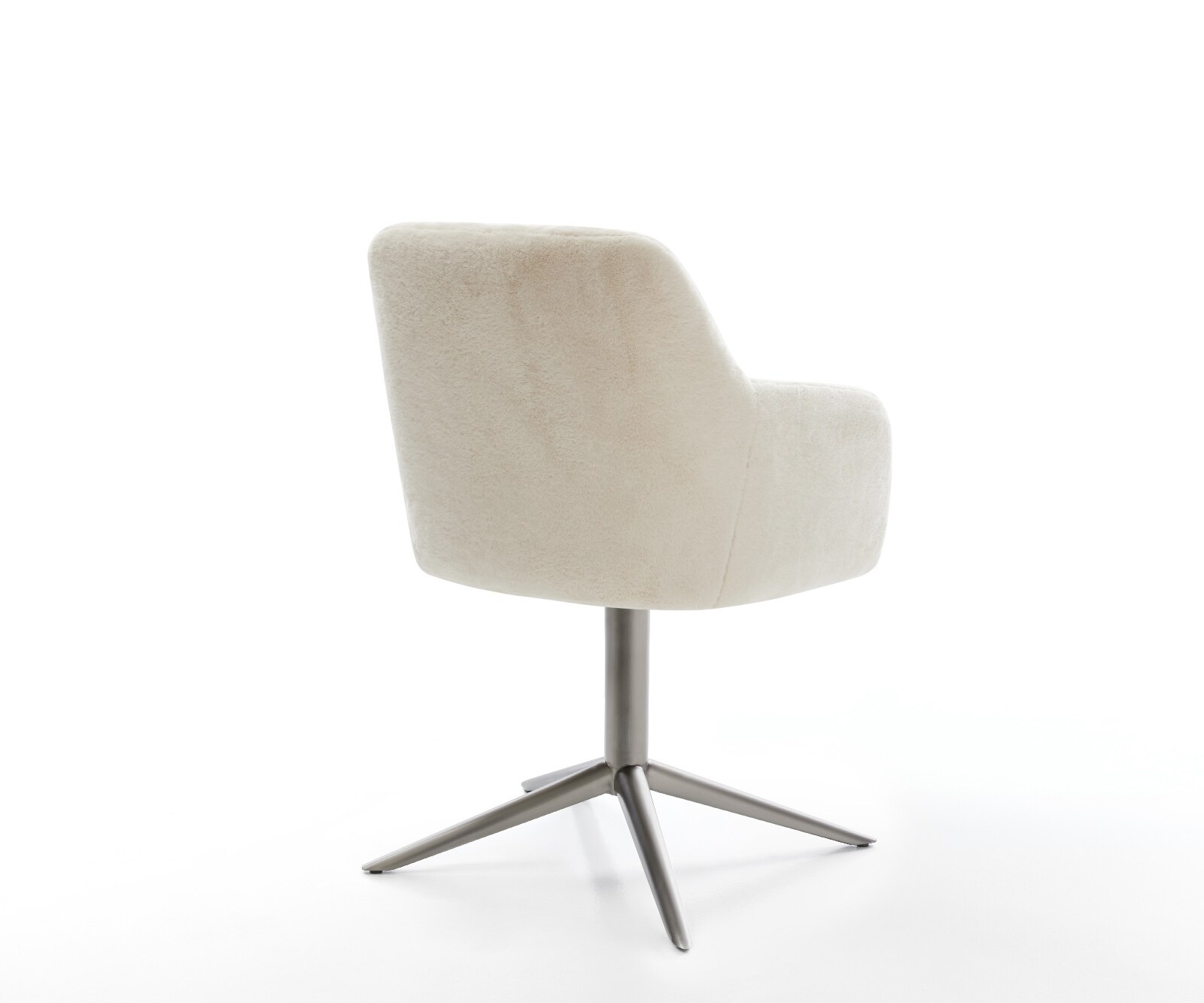 Draaistoel Greg-Flex pluchen crème-wit kruispoot grafiet 360° draaibaar rocker-functie pocketveer kern 5