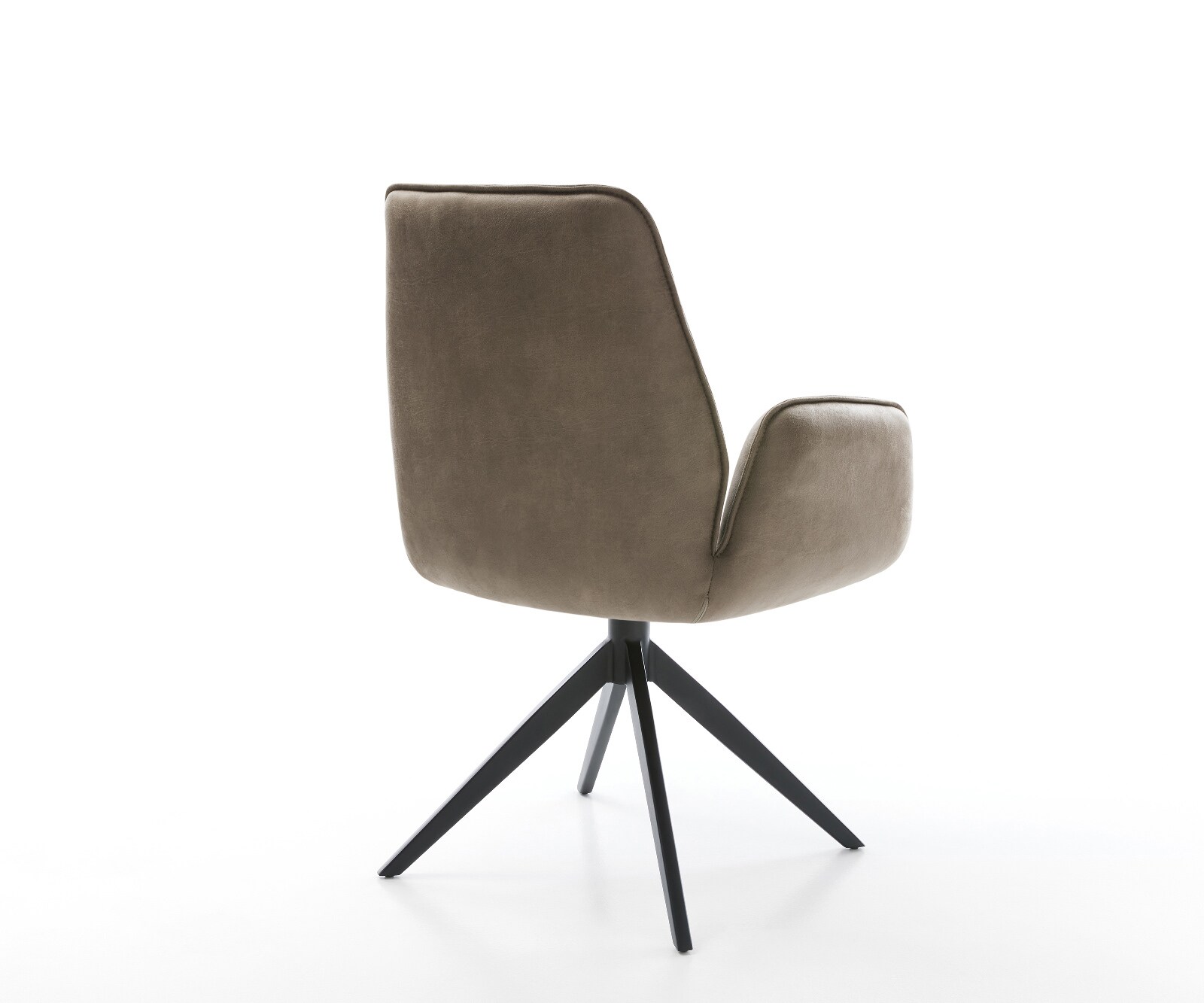Draaistoel Zoa-Flex microvelours taupe vintage kruisframe breed zwart 360° draaibaar rocker-functie pocketveer kern 5
