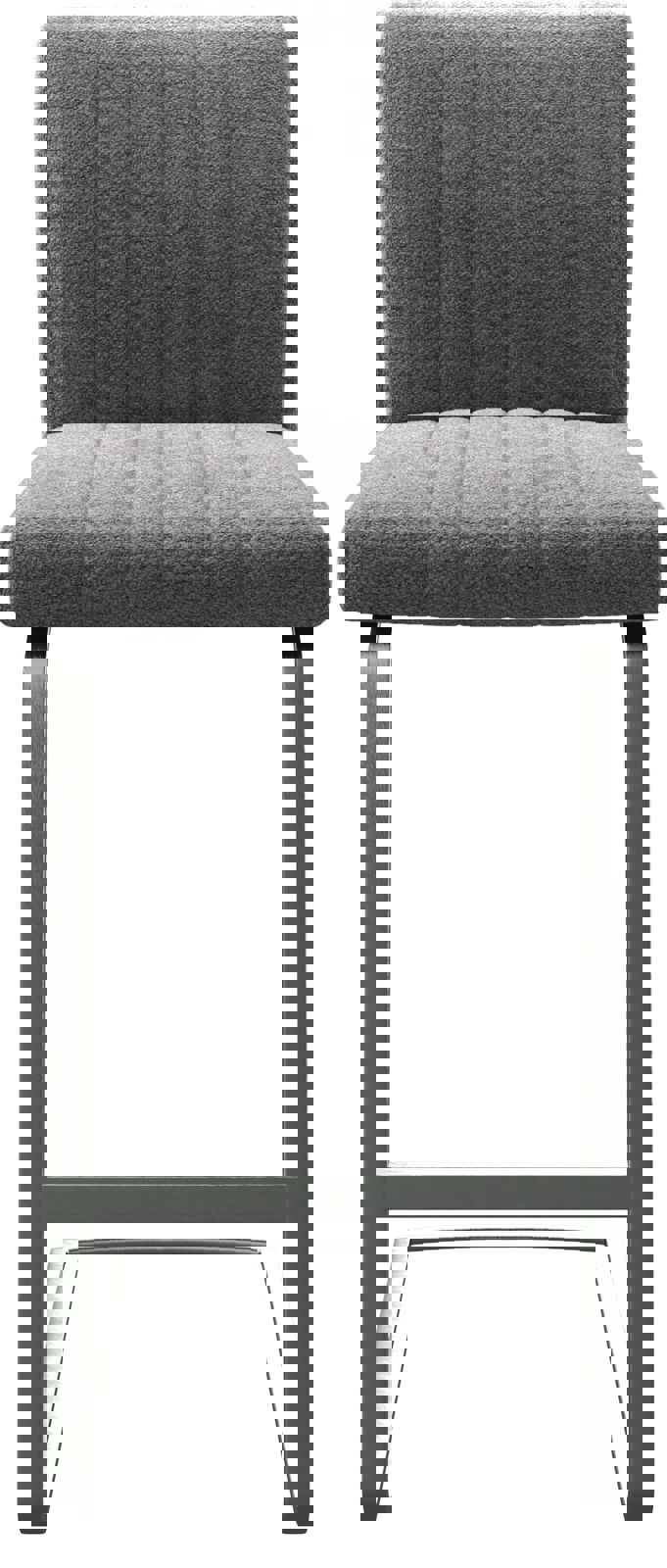 Barstoel Luiga-Flex structuurstof lichtgrijs sledestoel vlak roestvrij staal 3 Barstoel Luiga-Flex structuurstof lichtgrijs sledestoel vlak roestvrij staal 3