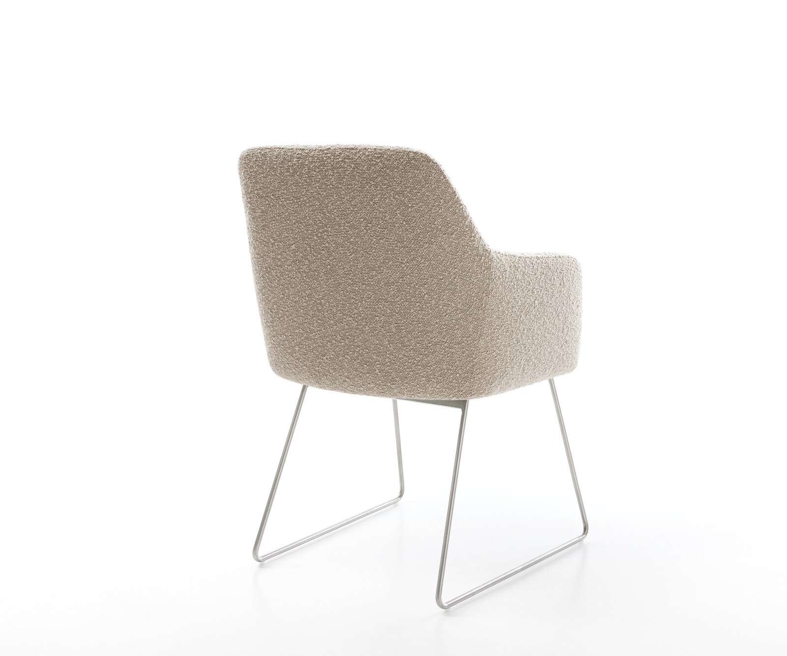 Eetkamerstoel Greg-Flex bouclé mud slipframe roestvrij staal pocketveer kern 4