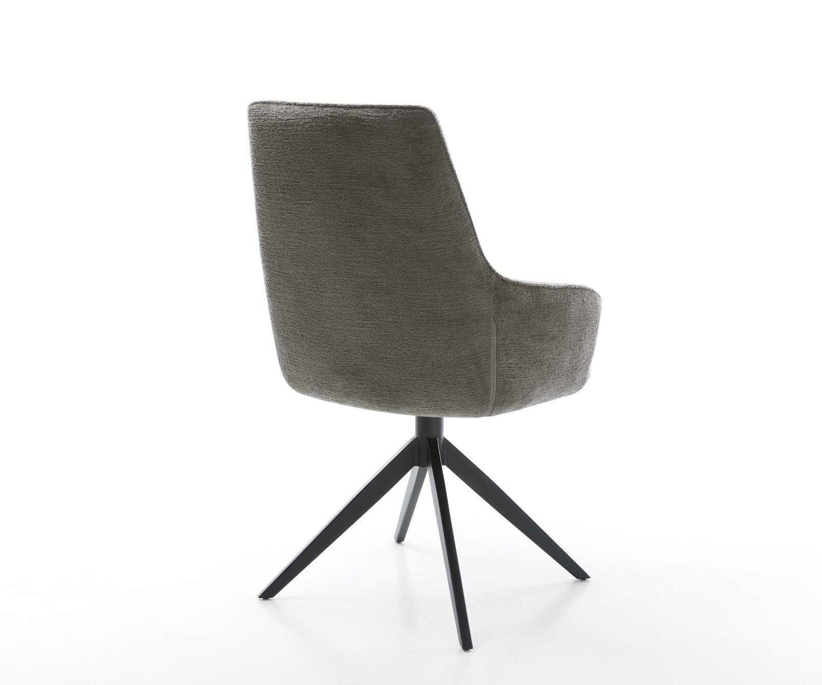 Draaistoel Zelia-Flex met armleuning bouclé zacht mud kruisframe breed zwart 360° draaibaar rocker-functie pocketveer kern 4