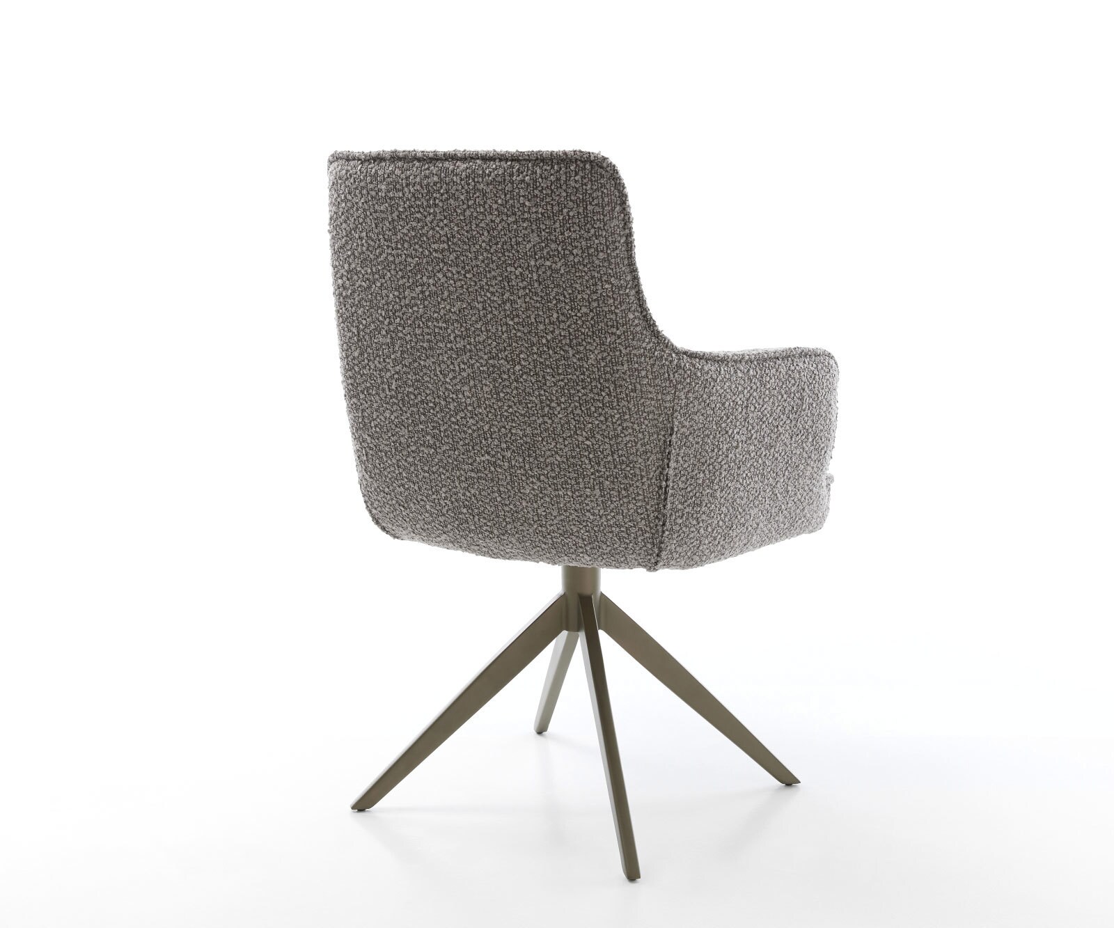 Draaistoel Heira-Flex met armleuning bouclé zilver grijs kruisframe breed afwerking met titanium 360° draaibaar rocker-functie pocketveer kern 4