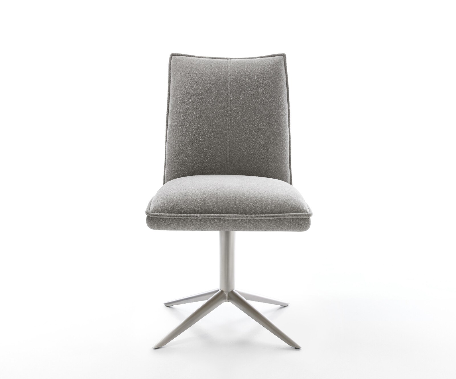 Draaistoel Lelio-Flex zachte stof met structuur grijs kruispoot roestvrij staal 360° draaibaar rocker-functie pocketveer kern 2