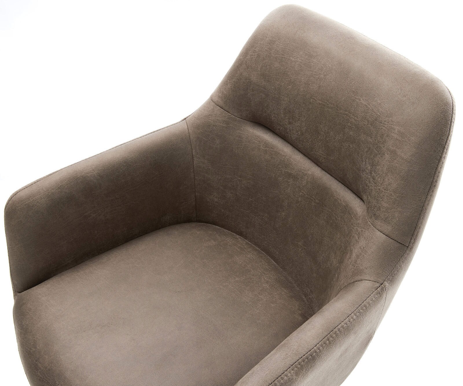 Eetkamerstoel Pejo-Flex microvelours taupe vintage slipframe roestvrij staal pocketveer kern 3