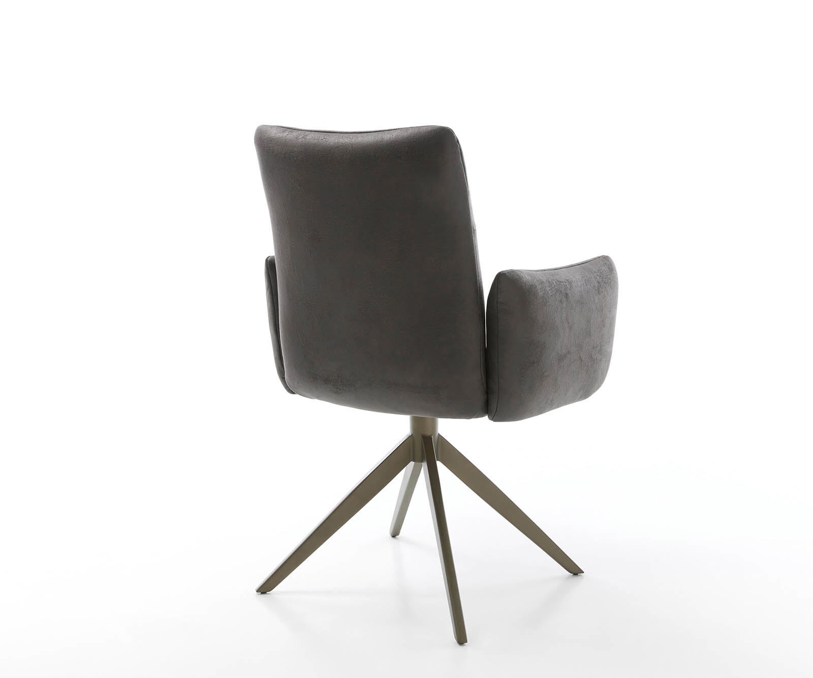 Draaistoel Jova-Flex met armleuning microvelours antraciet vintage kruisframe breed afwerking met titanium 360° draaibaar pocketveer kern 4 Draaistoel Jova-Flex met armleuning microvelours antraciet vintage kruisframe breed afwerking met titanium 360° draaibaar pocketveer kern 4