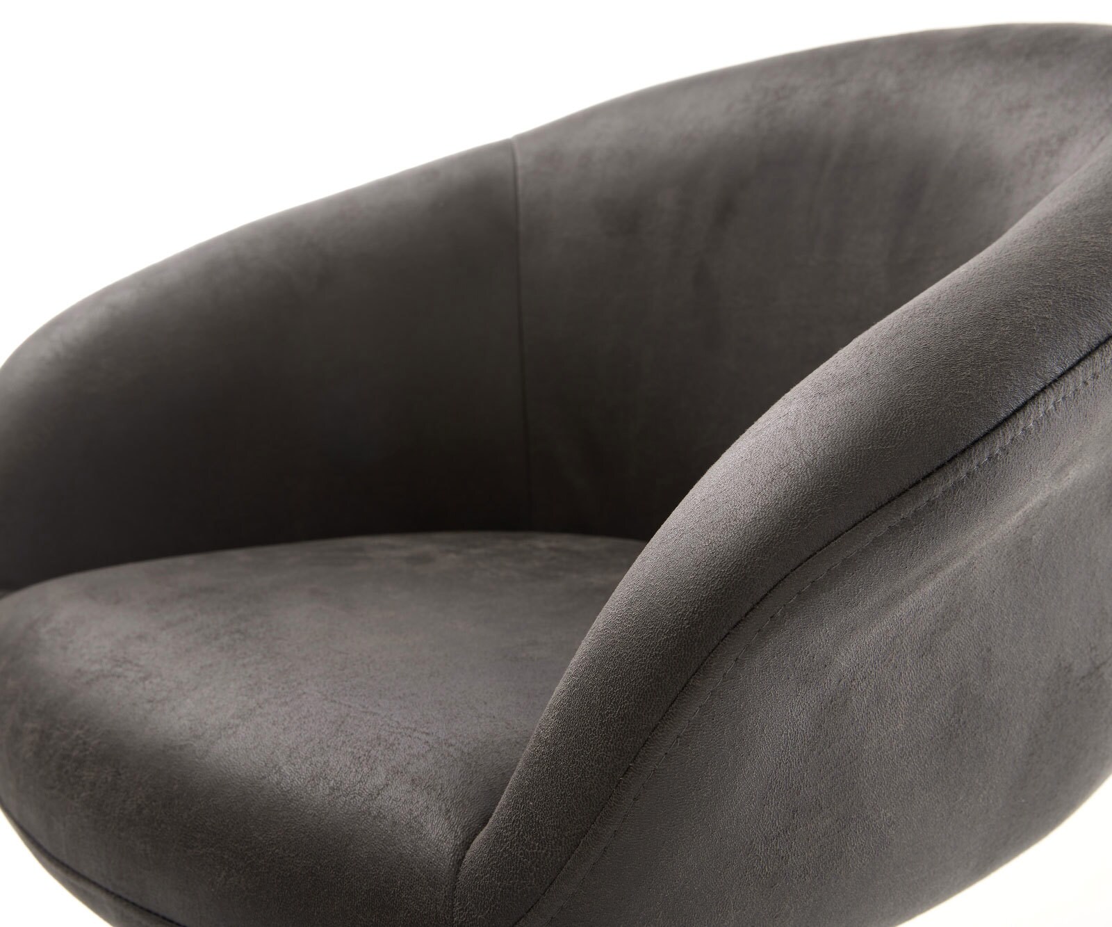 Draaistoel Vinka-Flex met armleuning microvelours antraciet vintage kruisframe conisch zwart 180° draaibaar pocketveer kern 4