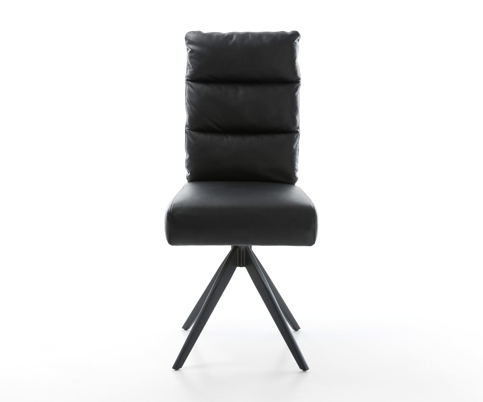 Eetkamerstoel Pela-Flex echt leer zwart kruisframe hoekig zwart pocketveer kern 1 Eetkamerstoel Pela-Flex echt leer zwart kruisframe hoekig zwart pocketveer kern 1