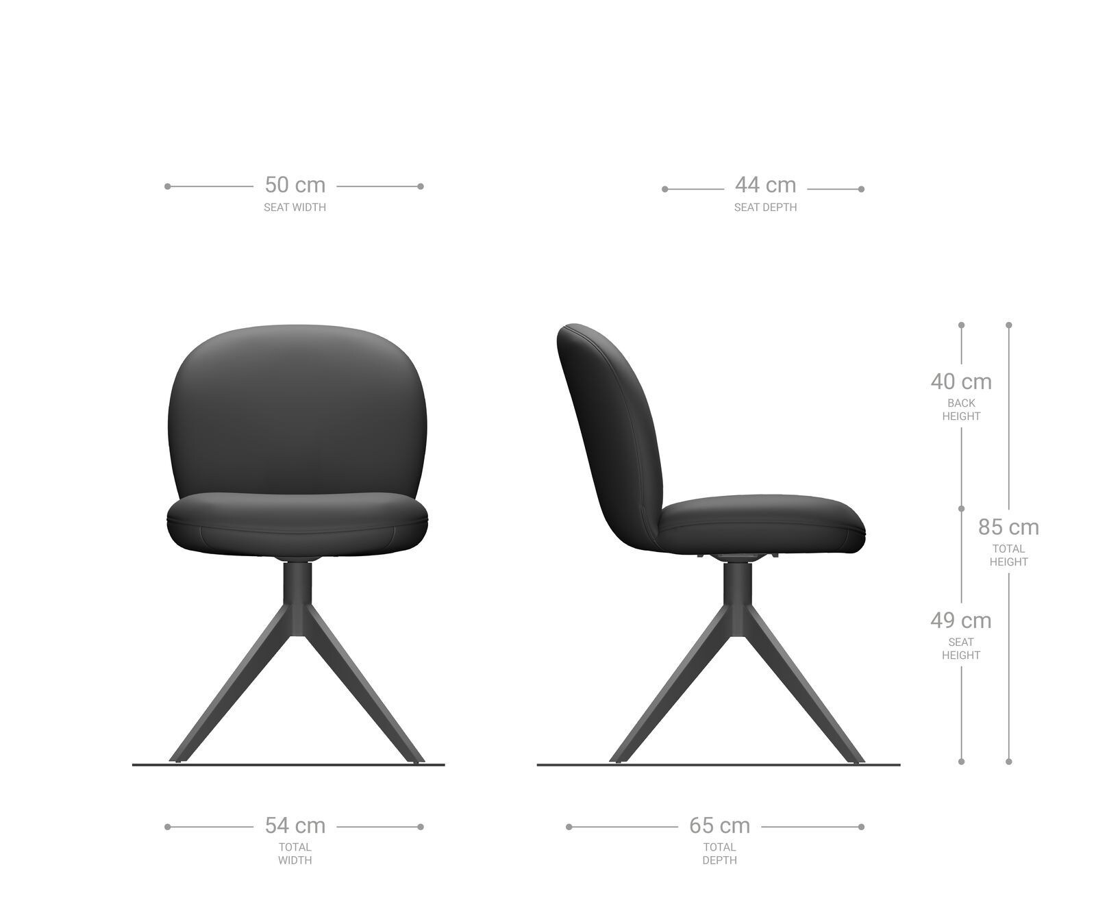 Draaistoel Nube-Flex echt leer mud kruisframe breed roestvrij staal 360° draaibaar pocketveer kern 6
