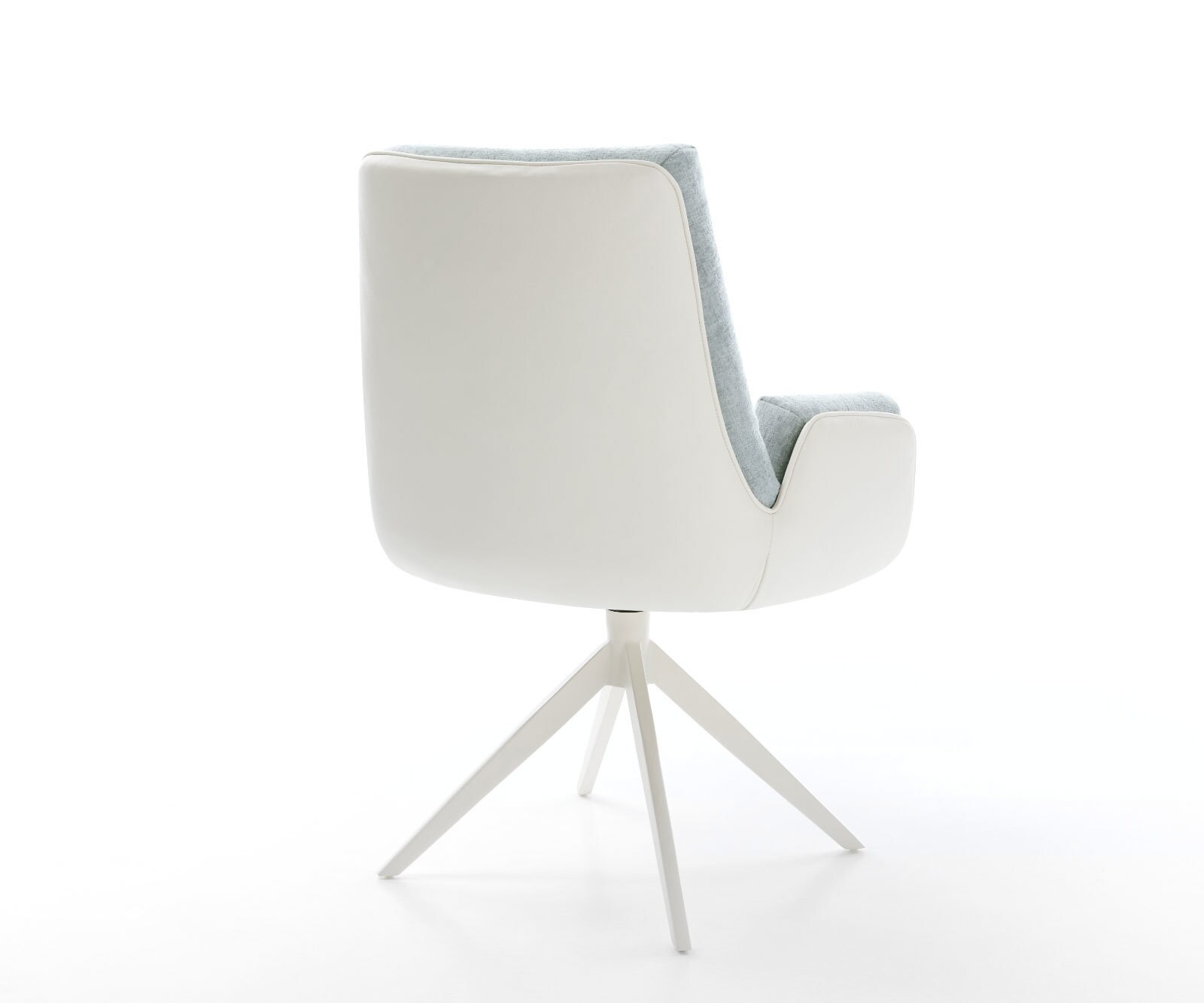 Draaistoel Clea-Flex materiaalmix echt leer wit-pastelblauw kruisframe breed wit 360° draaibaar rocker-functie 4 Draaistoel Clea-Flex materiaalmix echt leer wit-pastelblauw kruisframe breed wit 360° draaibaar rocker-functie 4