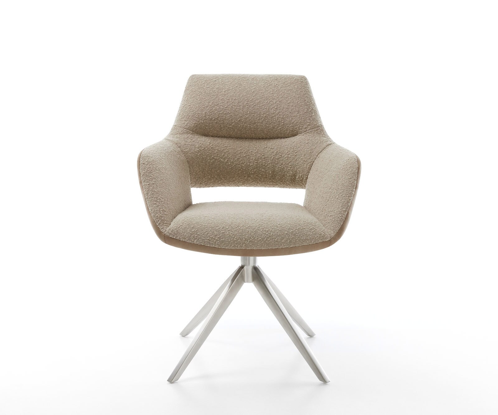 Draaistoel Yago-Flex met armleuning materiaalmix mud kruisframe breed roestvrij staal 360° draaibaar rocker-functie pocketveer kern 1 Draaistoel Yago-Flex met armleuning materiaalmix mud kruisframe breed roestvrij staal 360° draaibaar rocker-functie pocketveer kern 1