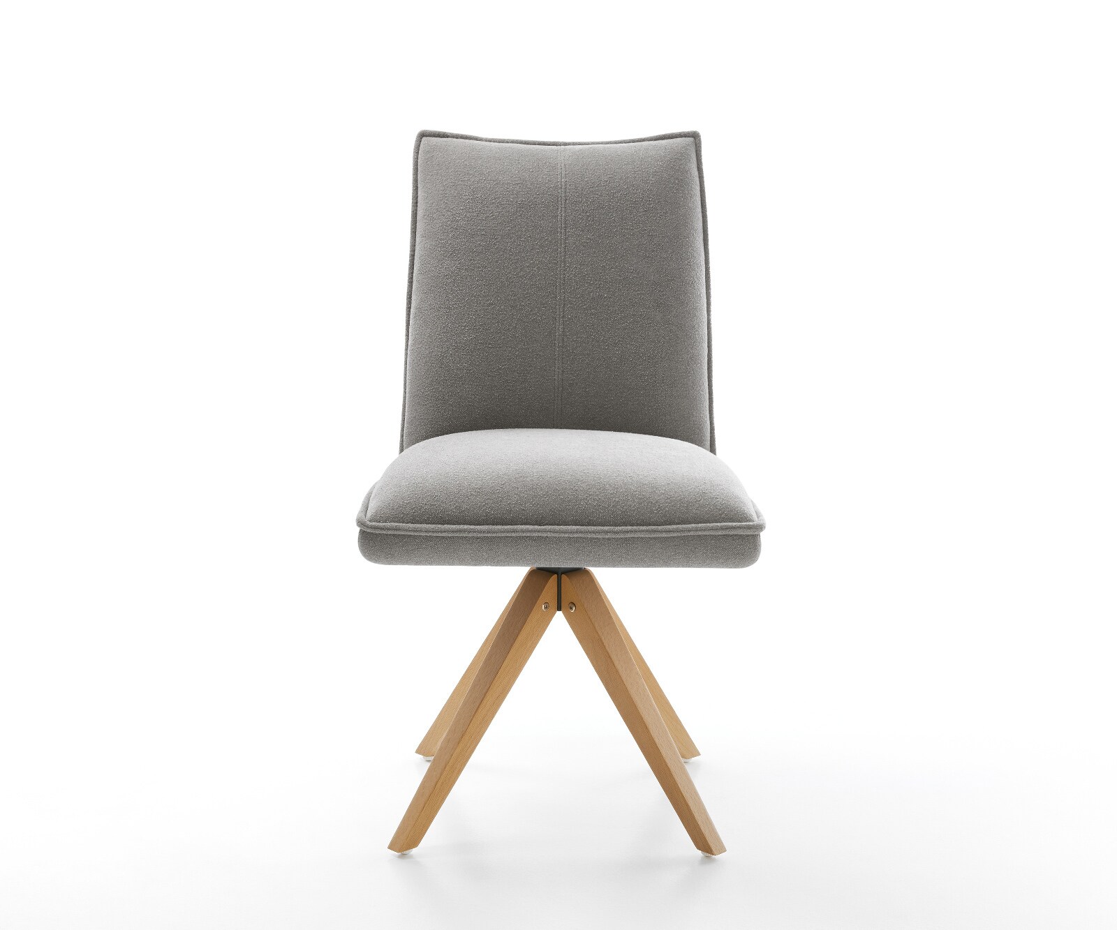 Draaistoel Lelio-Flex zachte stof met structuur grijs houten frame hoekig natuur 180° draaibaar pocketveer kern 2