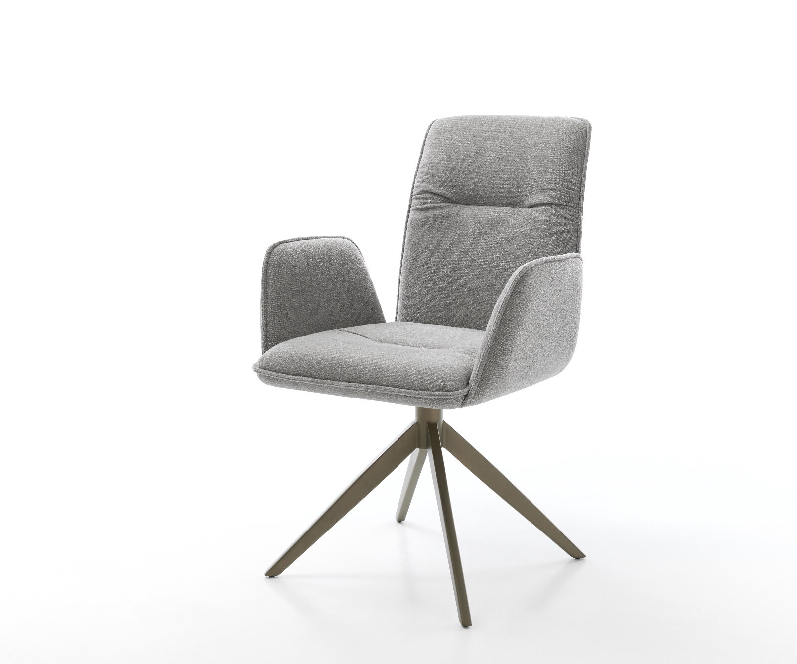 Draaistoel Vinja-Flex zachte stof met structuur grijs kruisframe breed afwerking met titanium 360° draaibaar rocker-functie