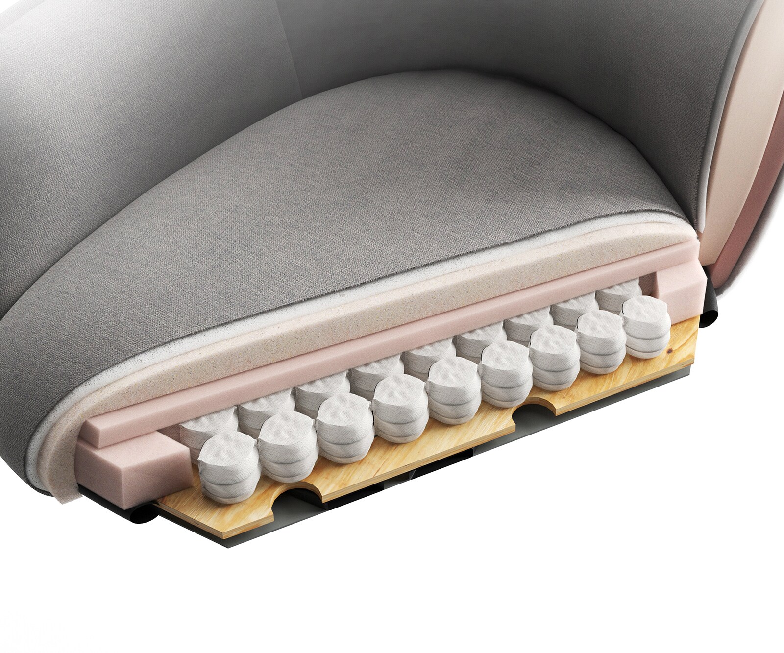 Draaistoel Heira-Flex met armleuning bouclé zacht beige kruispoot afwerking met titanium 360° draaibaar rocker-functie pocketveer kern 8