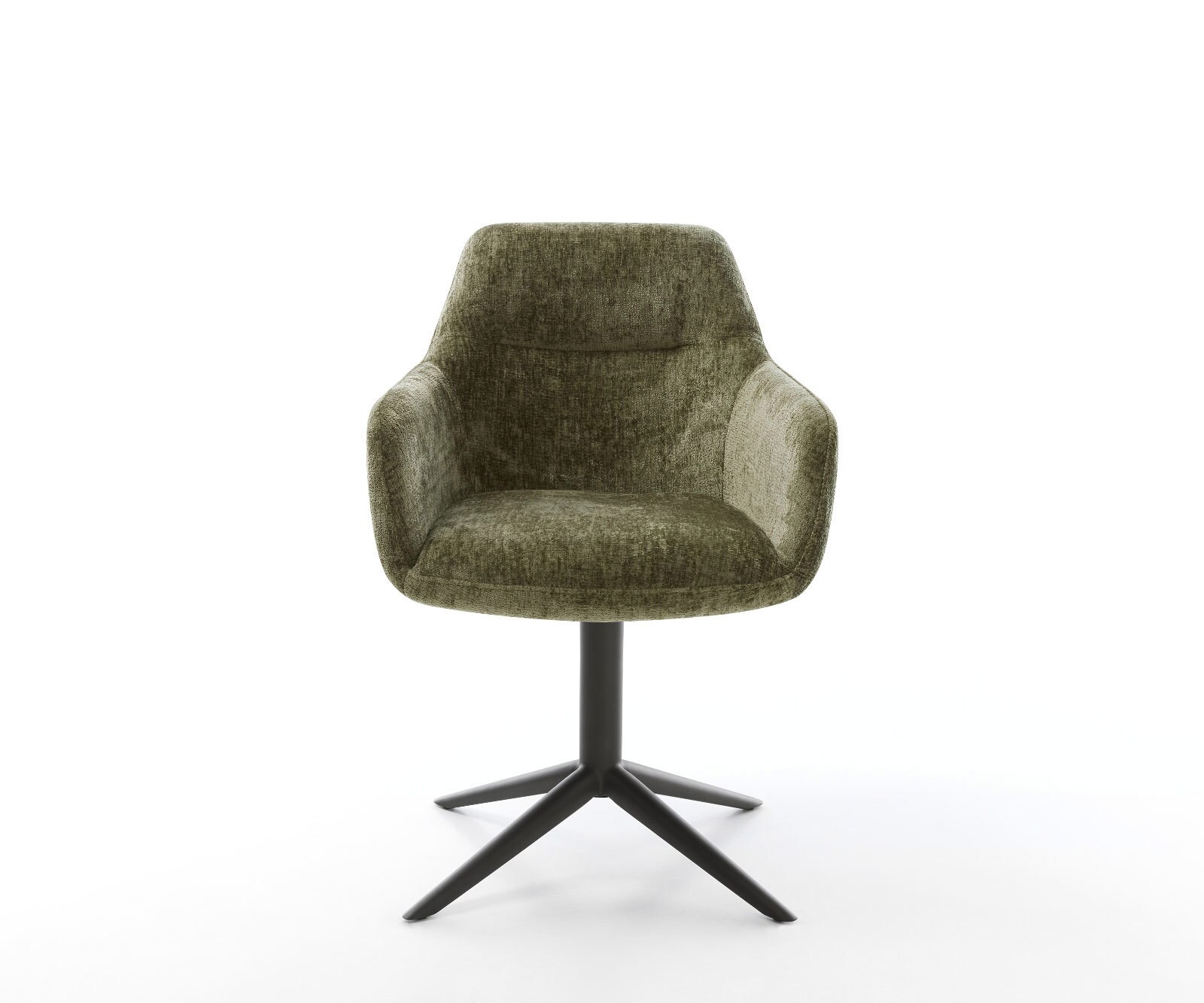Draaistoel Pejo-Flex chenille olijfgroen kruispoot zwart 360° draaibaar rocker-functie pocketveer kern 2