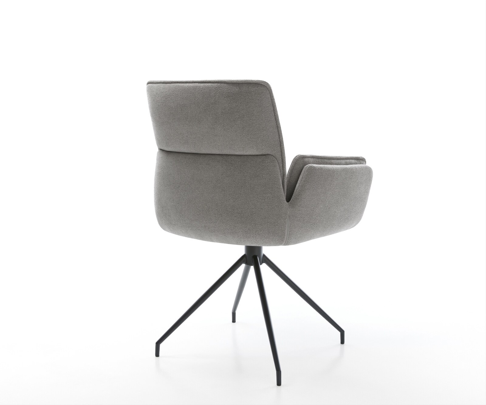 Eetkamerstoel Nela-Flex zachte stof met structuur grijs kruisframe conisch zwart 4