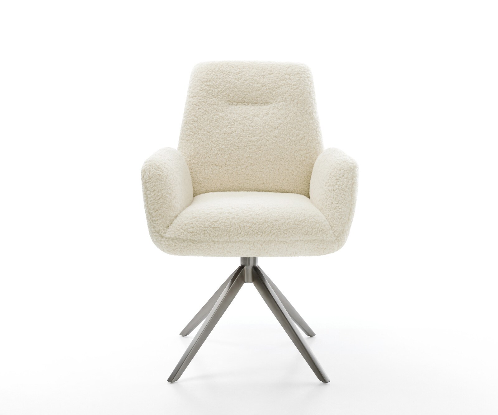 Draaistoel Zoa-Flex teddy beige kruisframe breed grafiet 360° draaibaar rocker-functie pocketveer kern 2