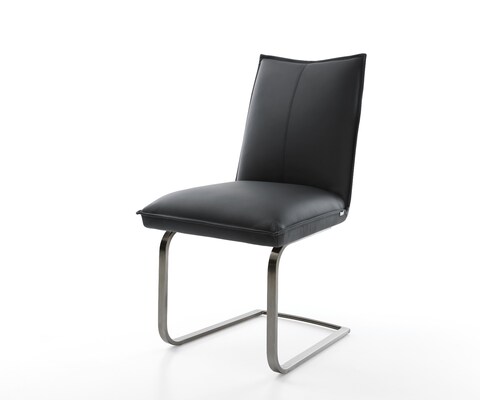 Sledemodel Lelio-Flex echt leer zwart sledemodel vlak grafiet pocketveer kern