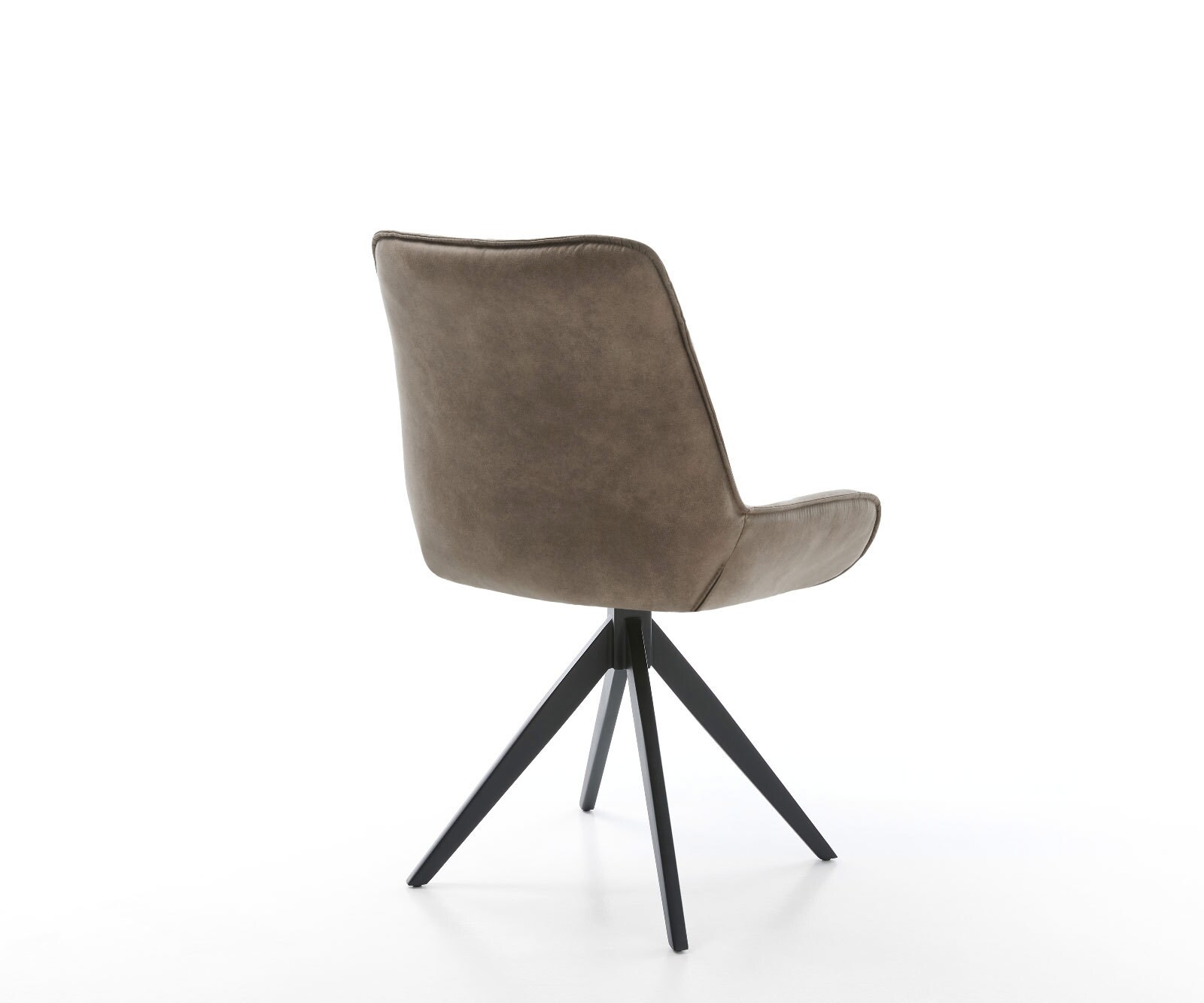 Eetkamerstoel Taimi-Flex microvelours taupe vintage kruisframe hoekig zwart 5 Eetkamerstoel Taimi-Flex microvelours taupe vintage kruisframe hoekig zwart 5