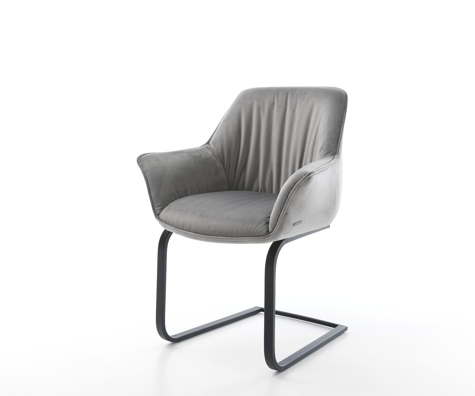 Sledemodel Keila-Flex met armleuning fluweel grijs sledemodel vlak zwart