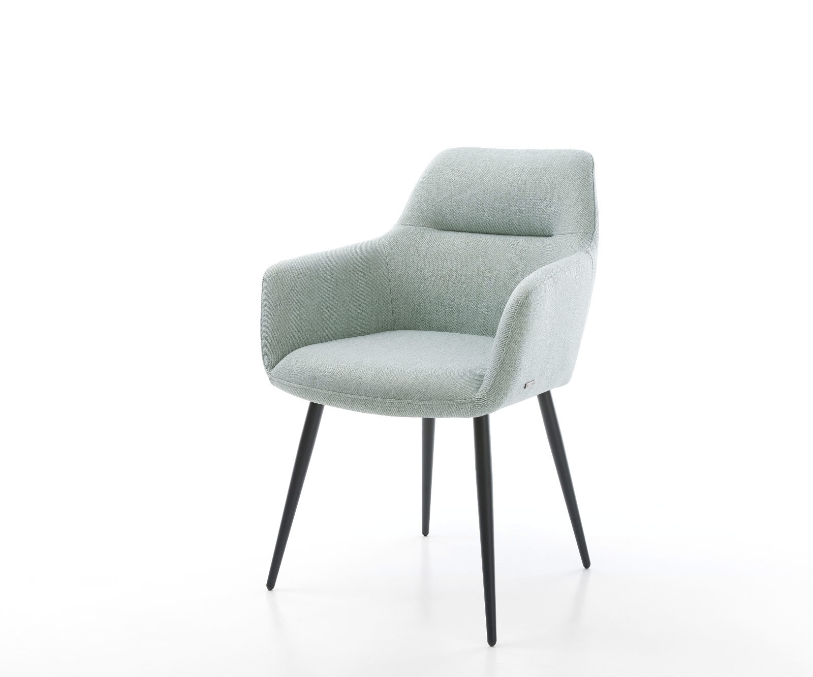 Eetkamerstoel Pejo-Flex stripes mint 4-poot conisch zwart pocketveer kern Eetkamerstoel Pejo-Flex stripes mint 4-poot conisch zwart pocketveer kern