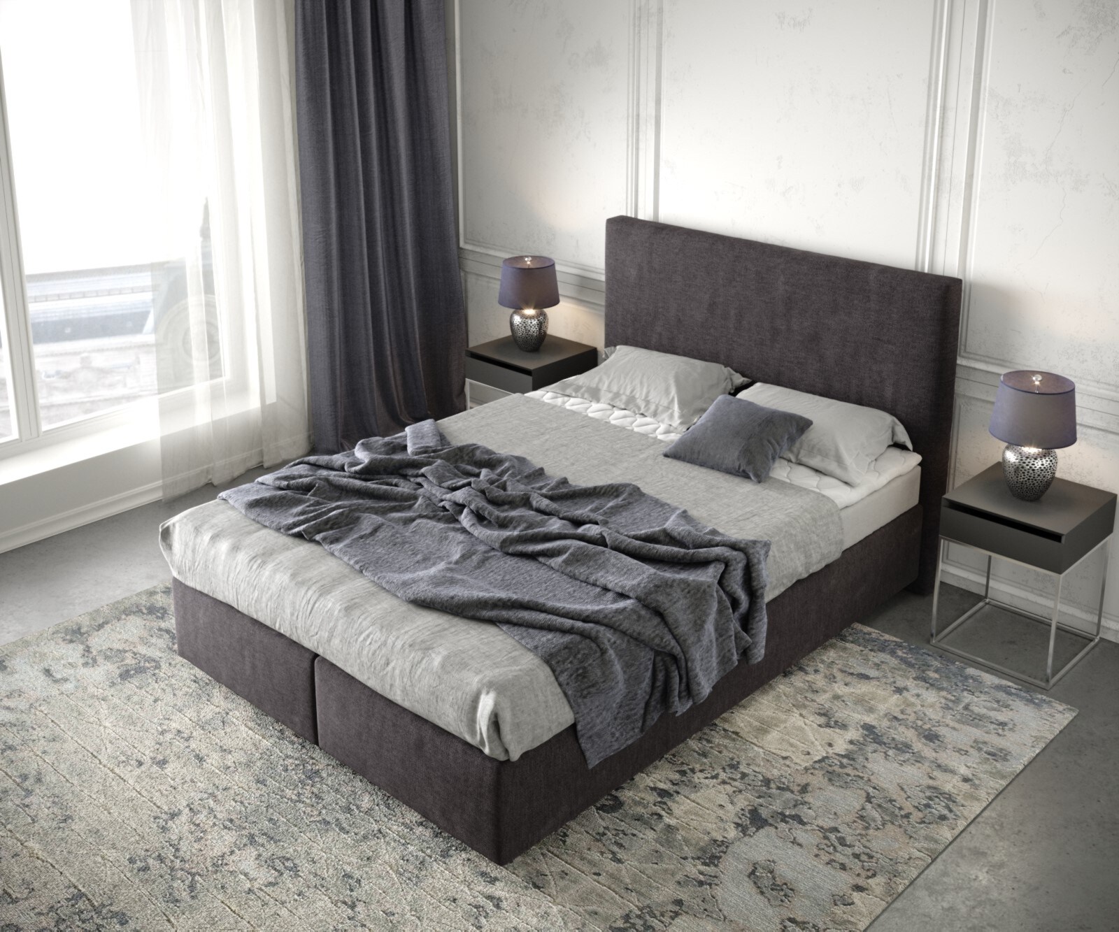 Boxspring-bed Dream-Well 140x200 cm Zwart Microvezel stof 2 Boxspring-bed Dream-Well 140x200 cm Zwart Microvezel stof 2