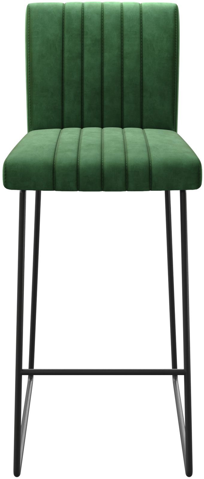Barstoel Luiga-Flex fluweel groen slipframe metaal 3