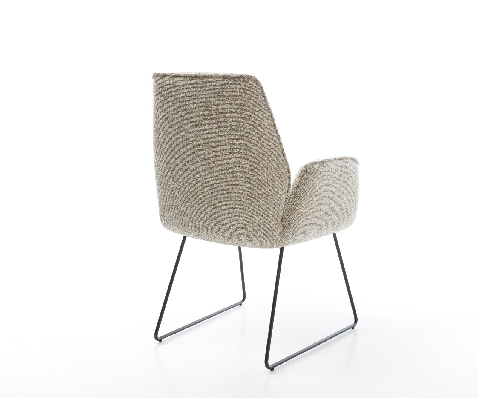 Eetkamerstoel Zoa-Flex geweven stof beige slipframe zwart pocketveer kern 4