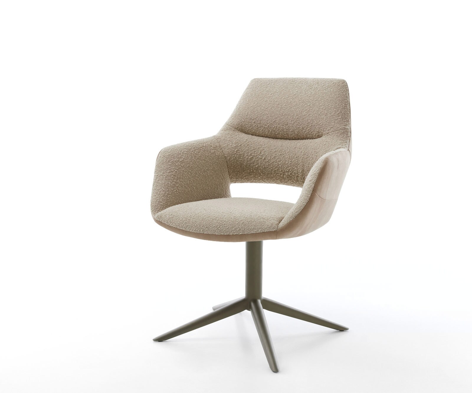 Draaistoel Yago-Flex met armleuning materiaalmix mud kruispoot afwerking met titanium 360° draaibaar rocker-functie pocketveer kern