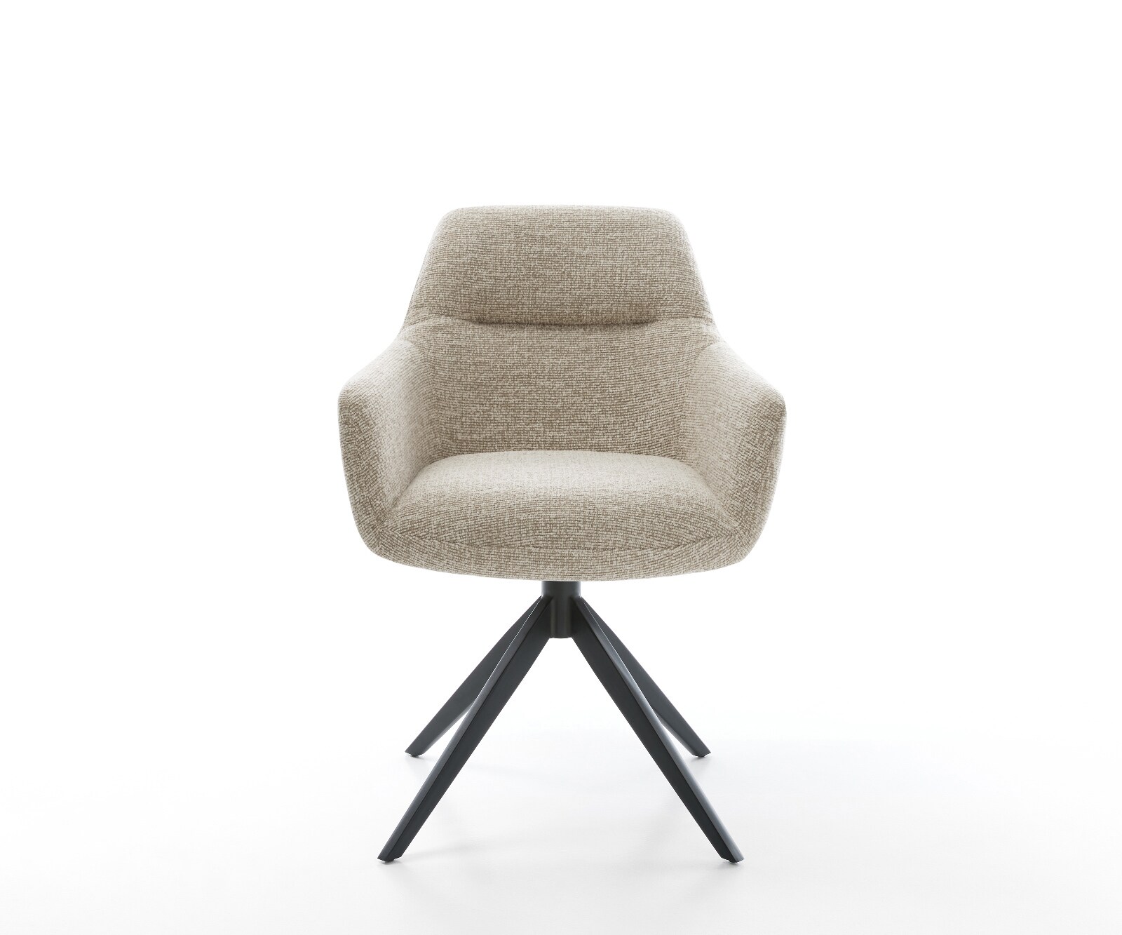 Draaistoel Pejo-Flex geweven stof beige kruisframe breed zwart 360° draaibaar rocker-functie pocketveer kern 2