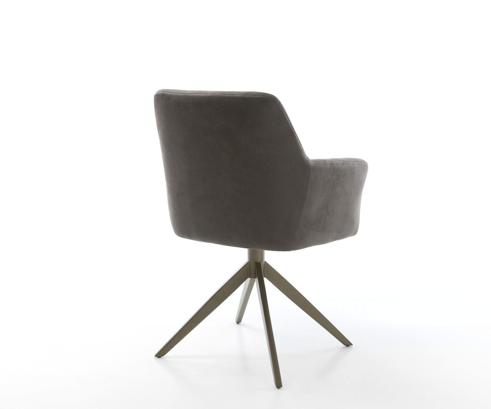 Draaistoel Xana-Flex met armleuning microvelours antraciet vintage kruisframe breed afwerking met titanium 360° draaibaar rocker-functie pocketveer kern 4