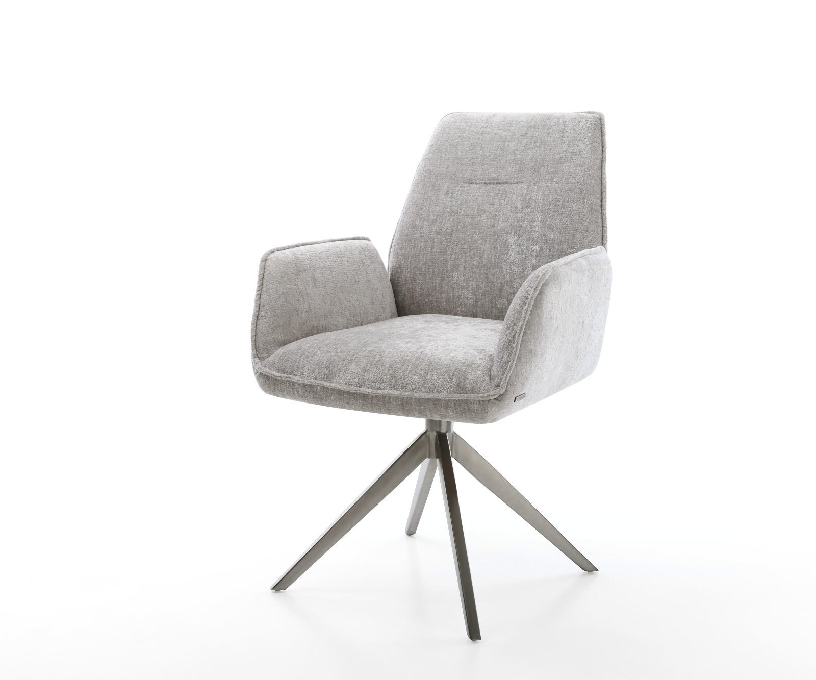 Draaistoel Zoa-Flex chenille zilver grijs kruisframe breed grafiet 360° draaibaar rocker-functie pocketveer kern 1