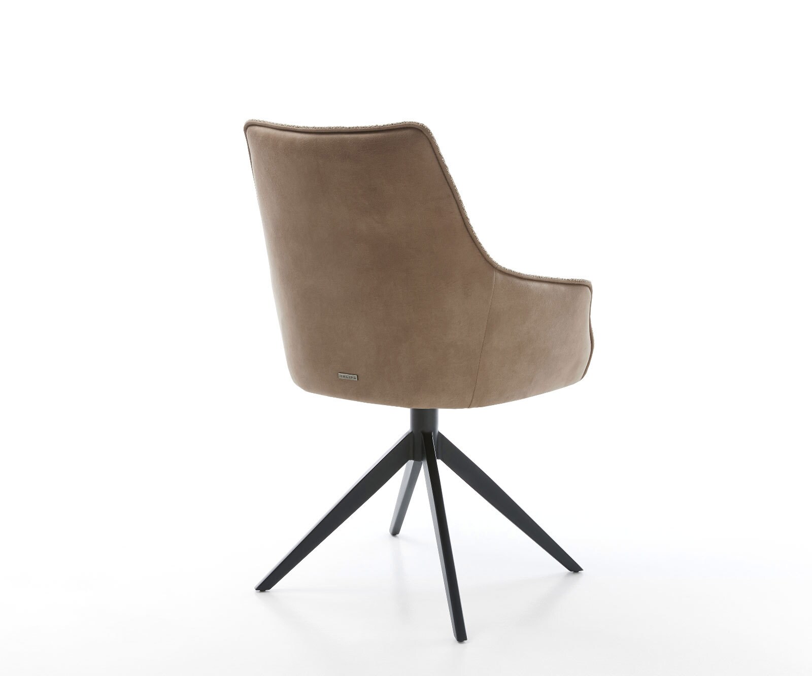 Draaistoel Alja-Flex met armleuning microvelours mud vintage kruisframe breed zwart 360° draaibaar rocker-functie pocketveer kern 4