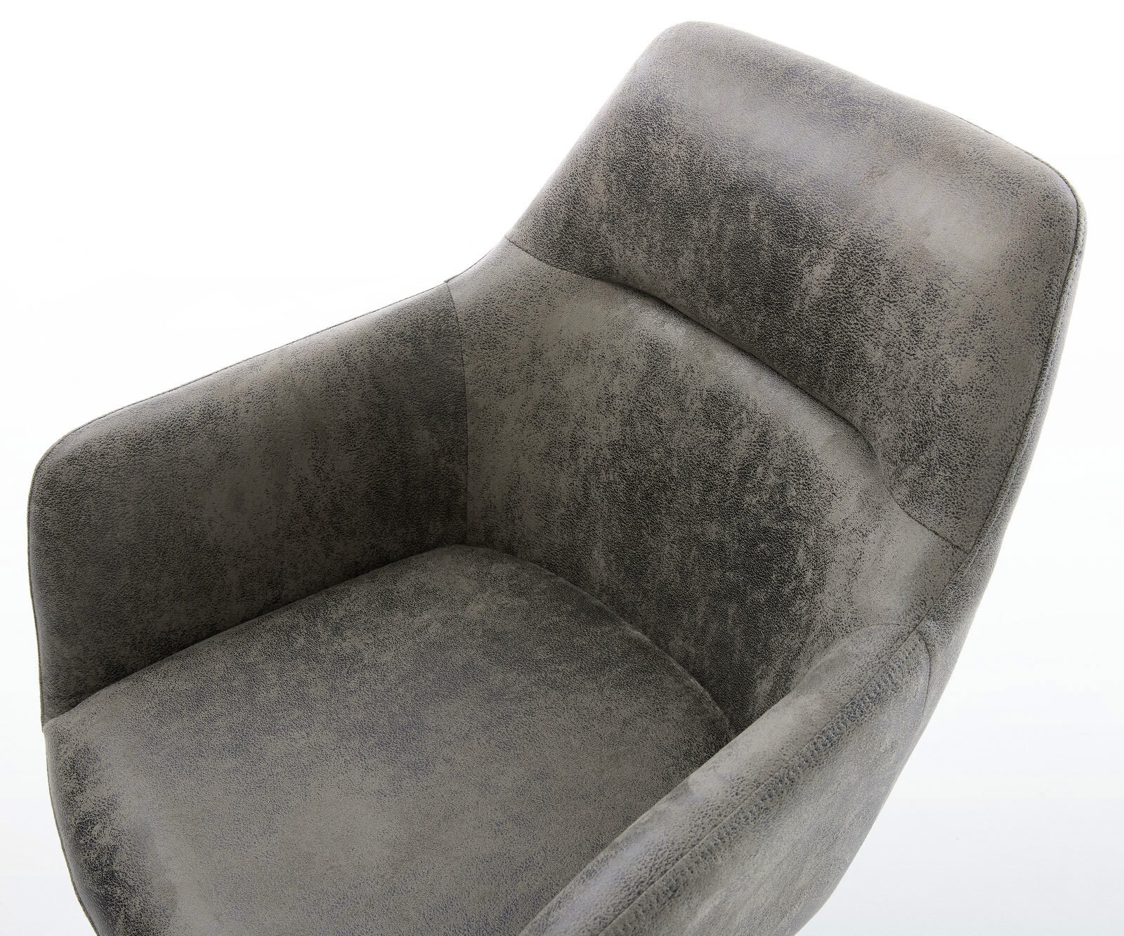 Draaistoel Pejo-Flex microvelours grijs antiek kruispoot grafiet 360° draaibaar rocker-functie pocketveer kern 3