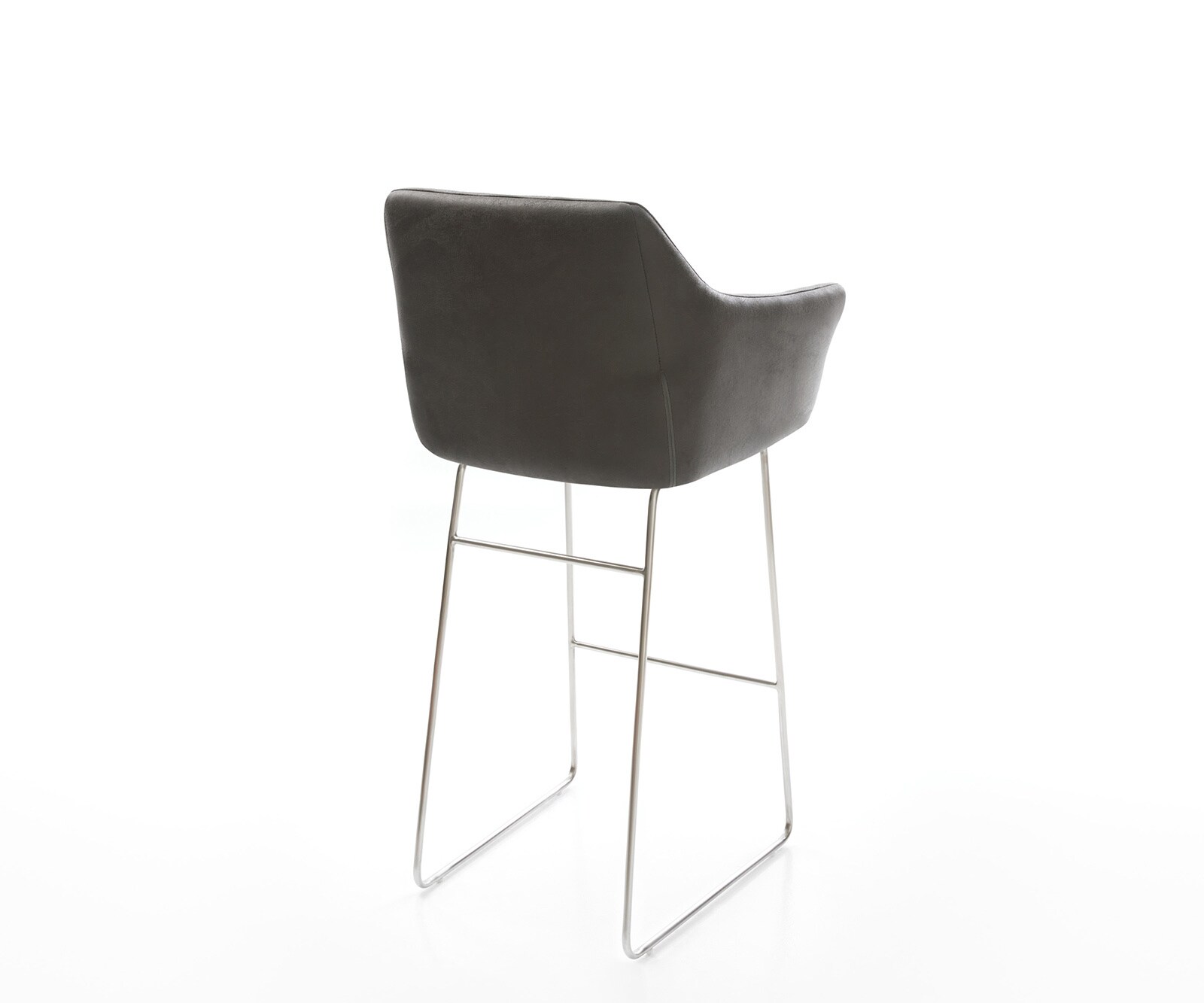Barstoel Yulo-Flex vintage antraciet slipframe roestvrijstaal 4