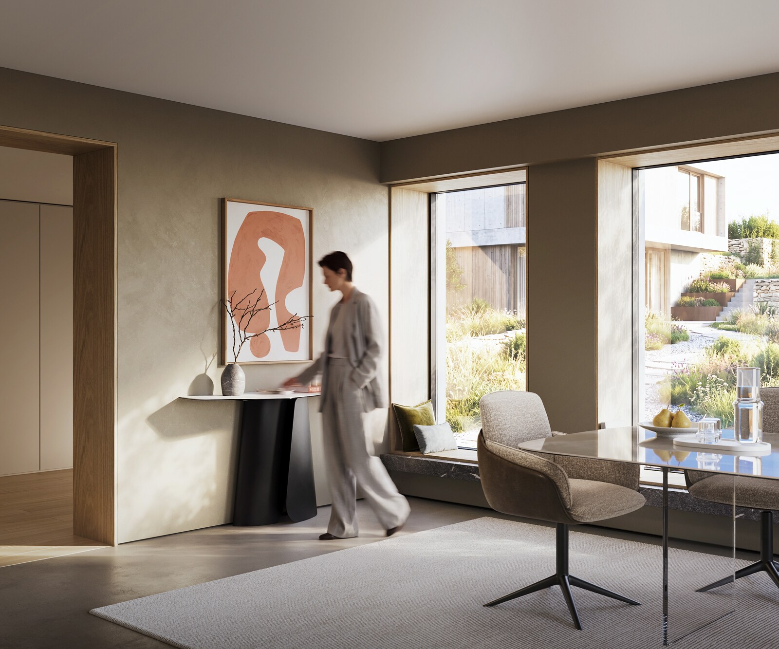 Consoletafel Edge Polygonaal 140x50 cm Keramiek Laminam® Statuarietto Weiß Livos Metaal Zwart 6