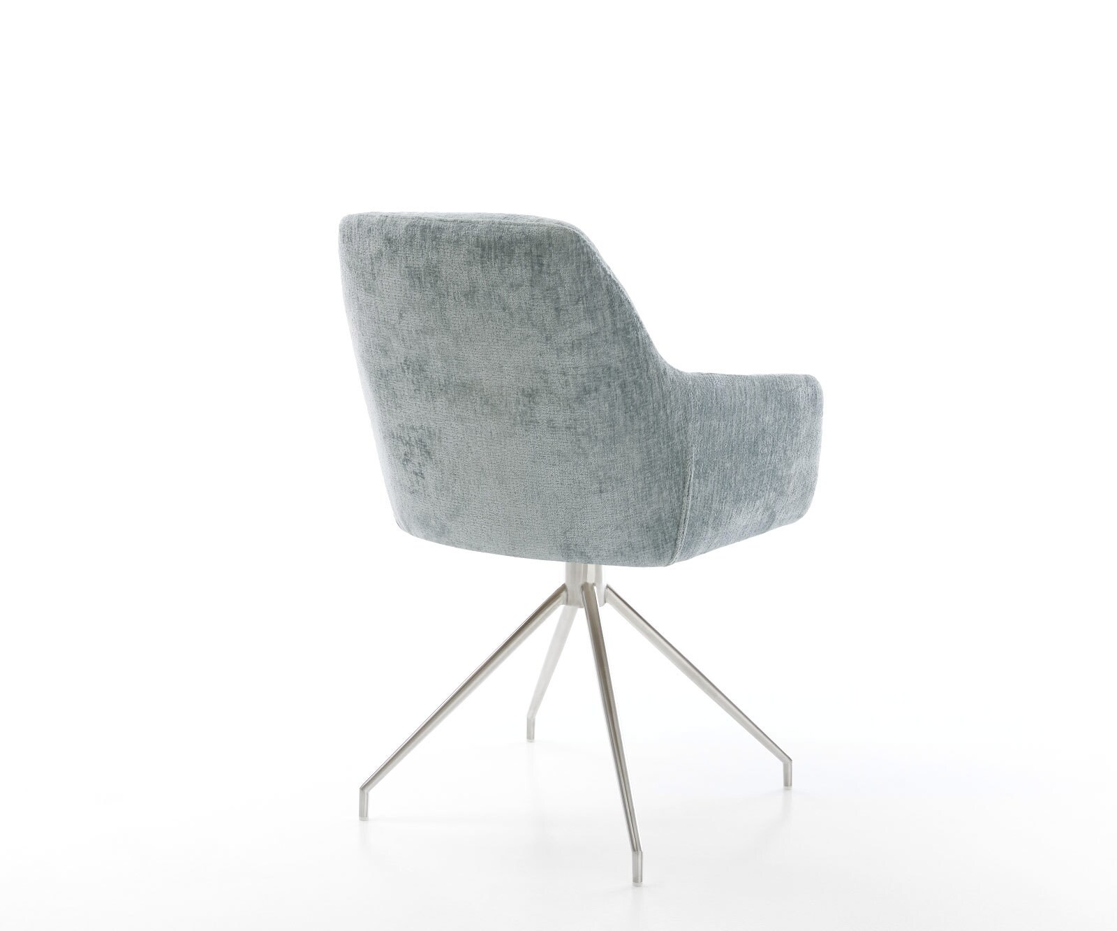 Draaistoel Pejo-Flex chenille pastelblauw kruisframe conisch roestvrij staal 180° draaibaar pocketveer kern 5