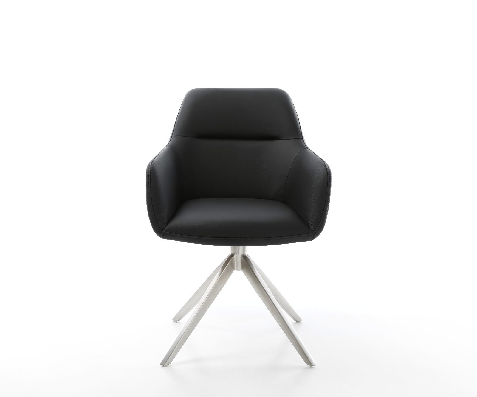 Draaistoel Pejo-Flex echt leer zwart kruisframe breed roestvrij staal 360° draaibaar rocker-functie pocketveer kern 1 Draaistoel Pejo-Flex echt leer zwart kruisframe breed roestvrij staal 360° draaibaar rocker-functie pocketveer kern 1