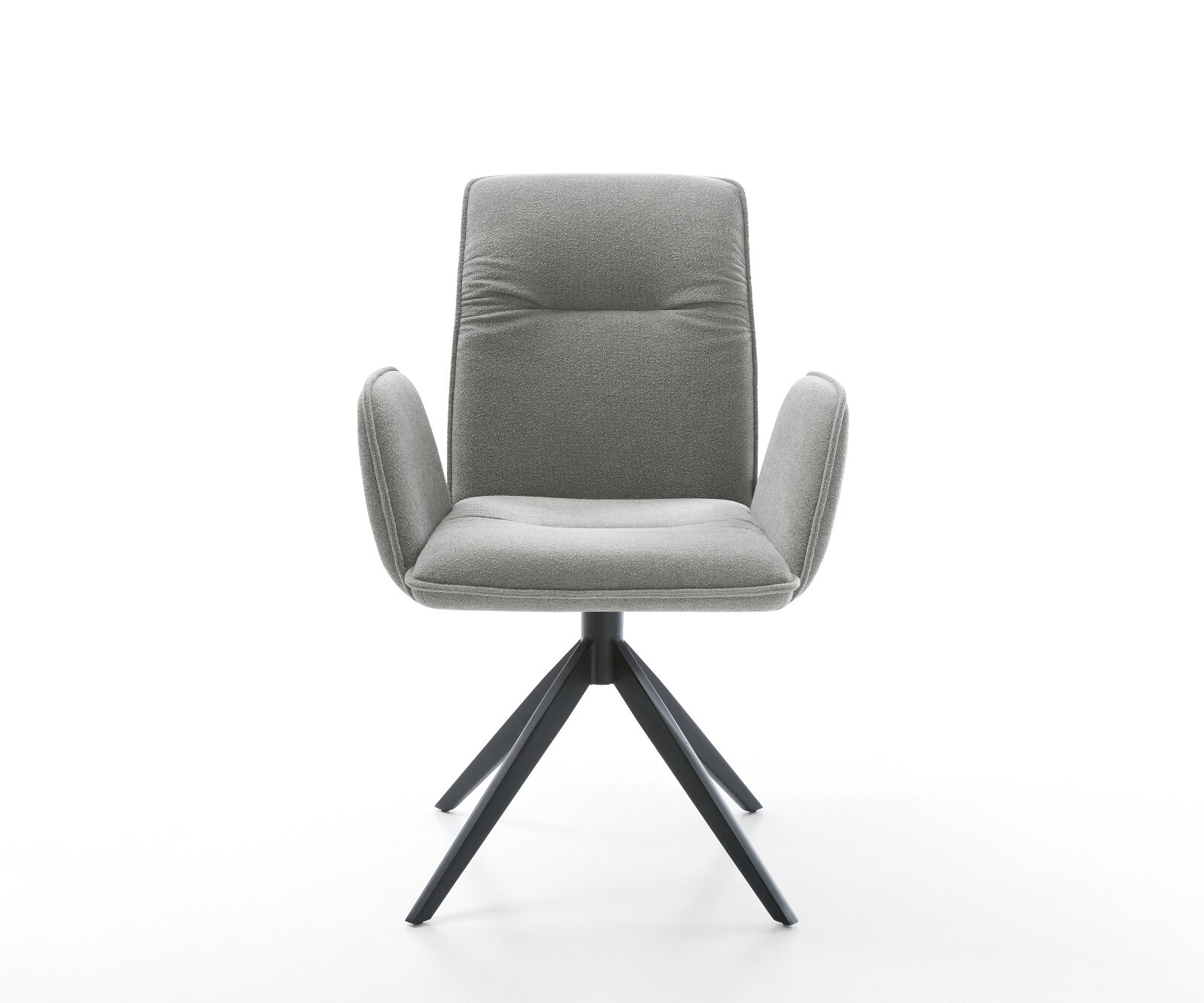 Draaistoel Vinja-Flex zachte stof met structuur grijs kruisframe breed zwart 360° draaibaar rocker-functie 2