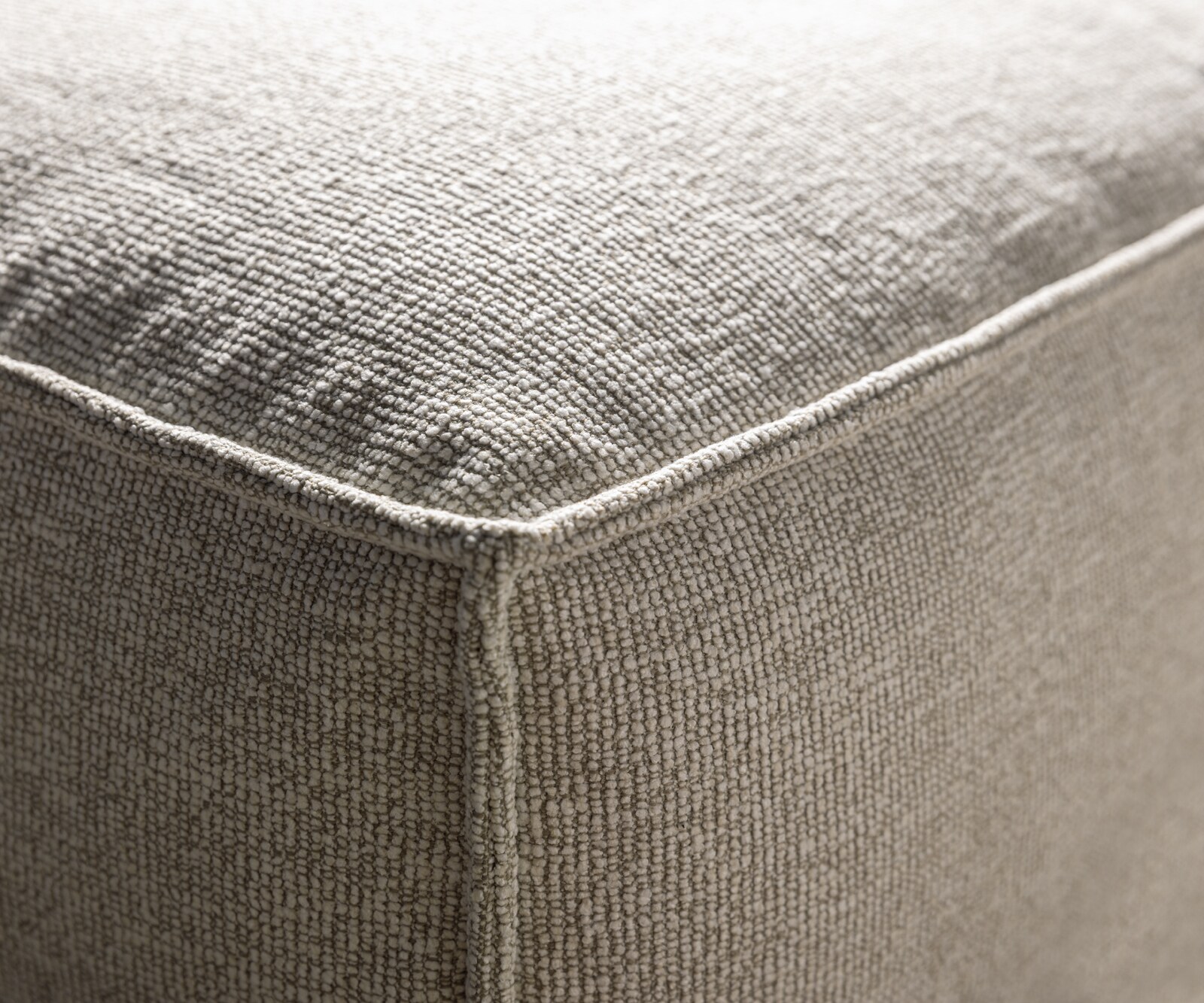 Bigsofa Freestyle 280x110 cm Zachte Geweven stof Beige kedernaad 4