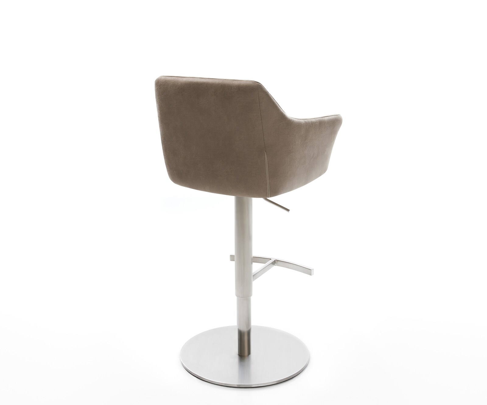 Barstoel Yulo-Flex vintage taupe draaivoet hoogteverstelbaar roestvrijstaal 4