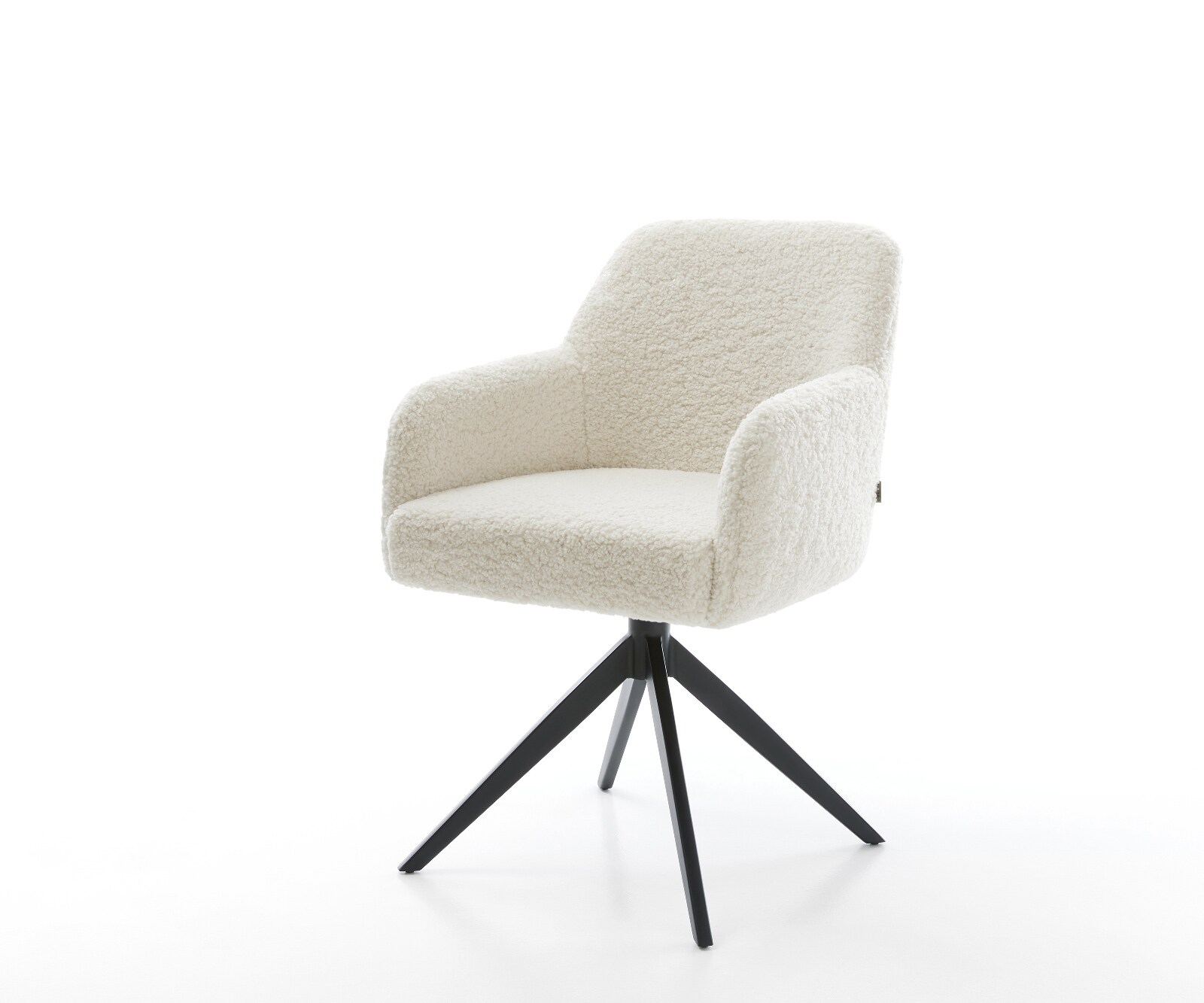 Draaistoel Greg-Flex teddy beige kruisframe breed zwart 360° draaibaar rocker-functie pocketveer kern