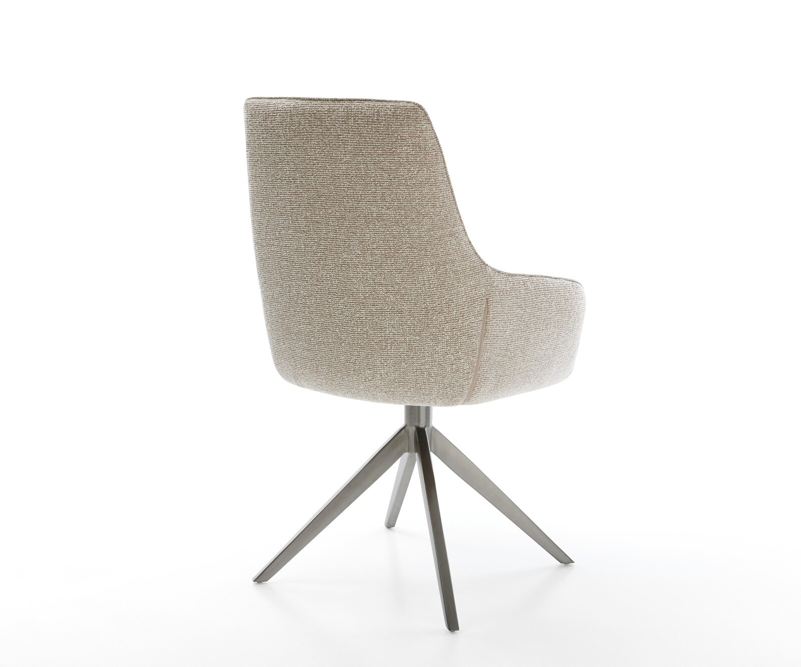 Draaistoel Zelia-Flex met armleuning geweven stof beige kruisframe breed grafiet 360° draaibaar rocker-functie pocketveer kern 4