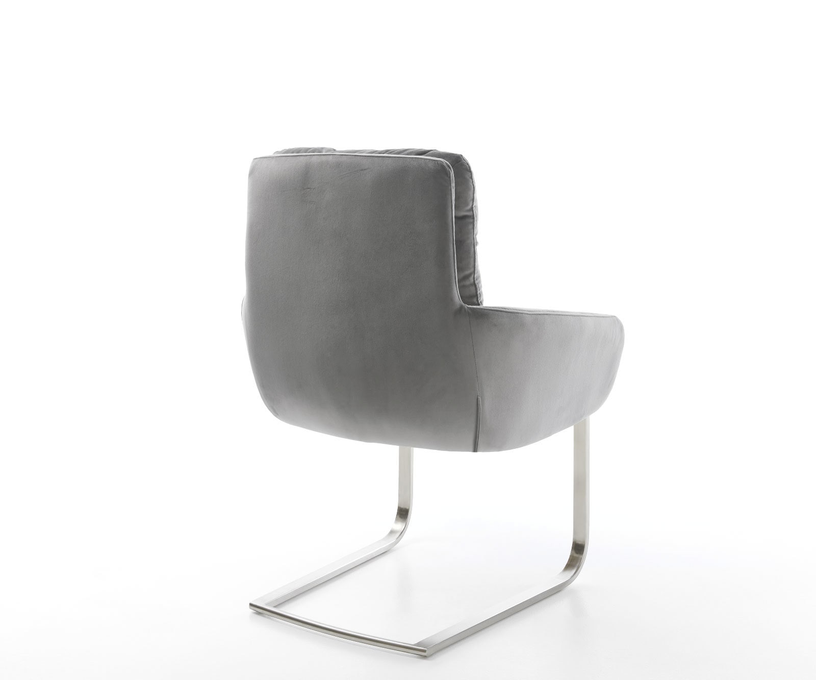 Sledemodel Abelia-Flex met armleuning fluweel grijs sledemodel vlak roestvrij staal 4 Sledemodel Abelia-Flex met armleuning fluweel grijs sledemodel vlak roestvrij staal 4