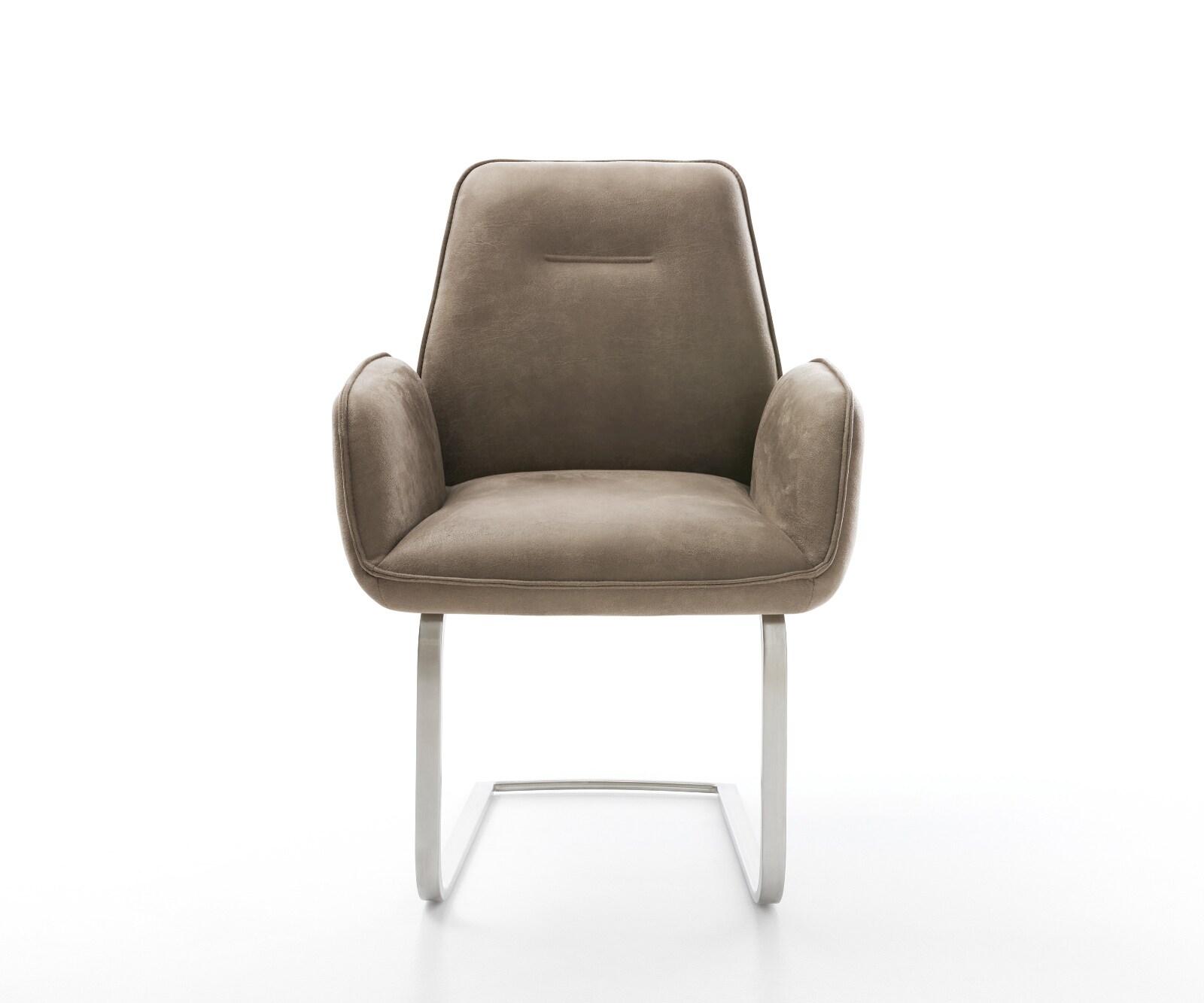 Sledemodel Zoa-Flex microvelours taupe vintage sledemodel vlak roestvrij staal pocketveer kern 2
